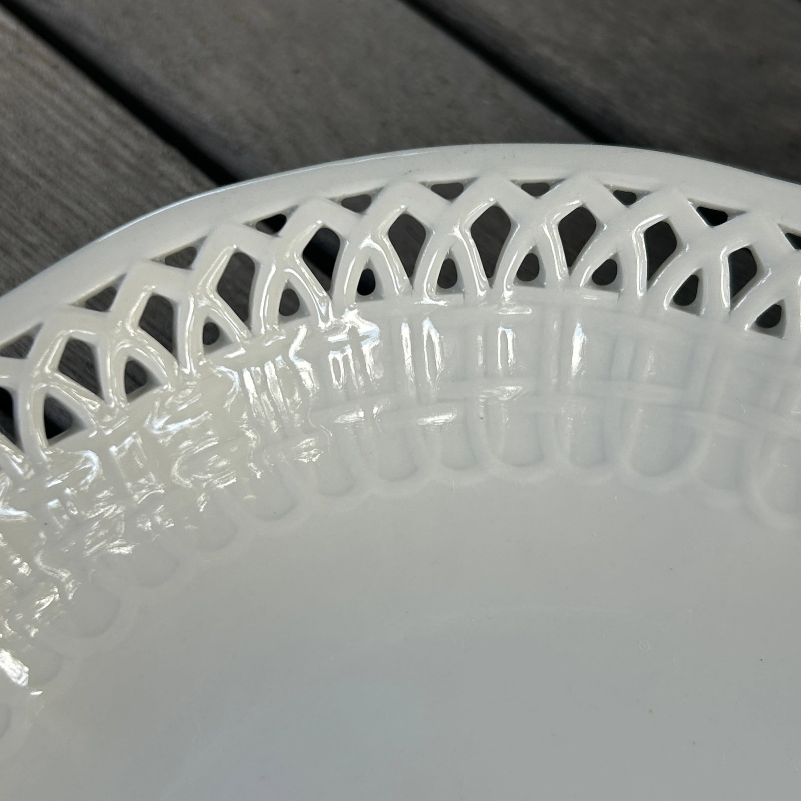 Antique KPM Reticulated Pierced Porcelain Basketweave Pastry Bowls - Set of 6 - 7