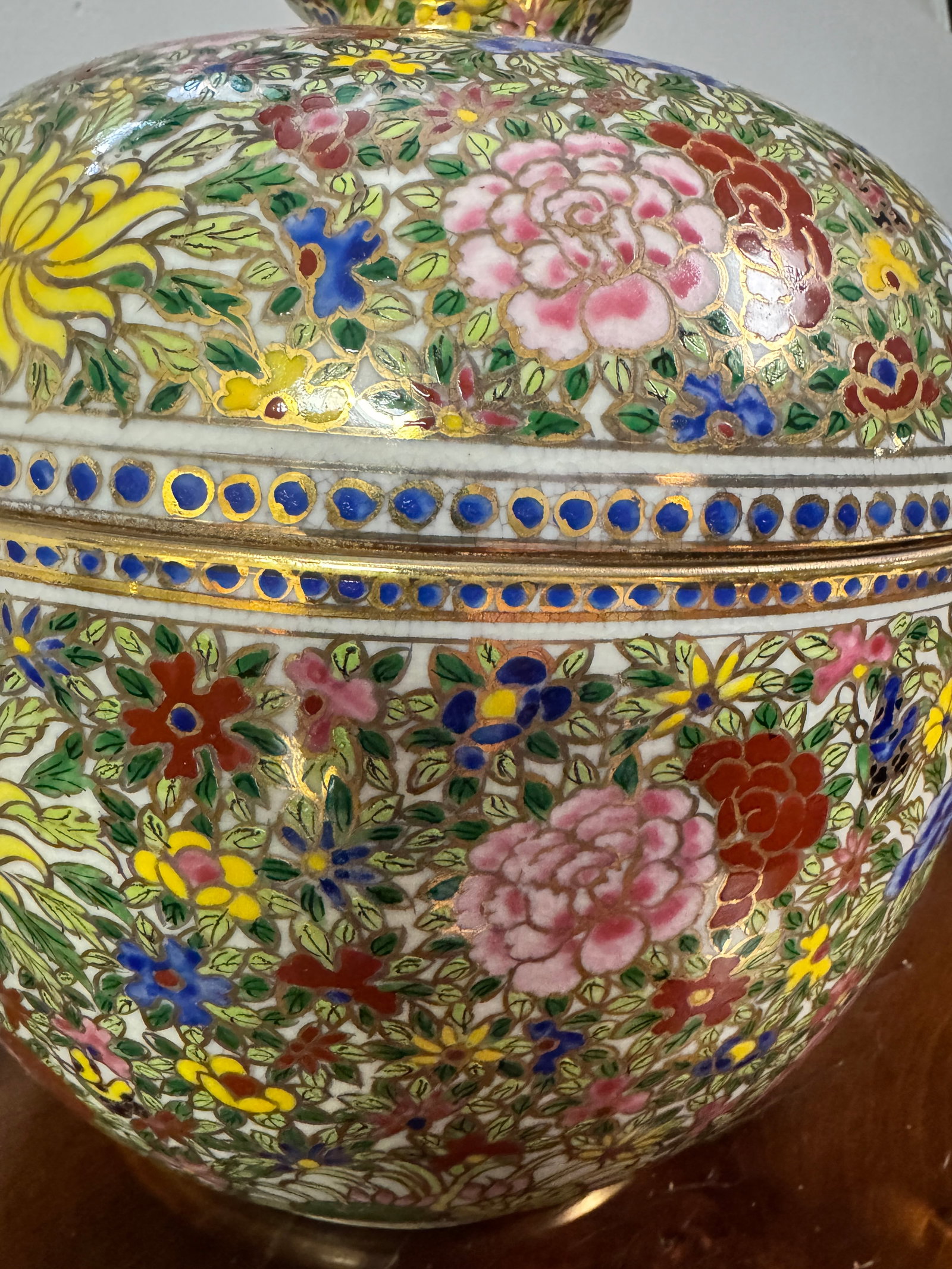Late 19th Century Chinese Canton Famille Rose Covered Jar - 12" - 5