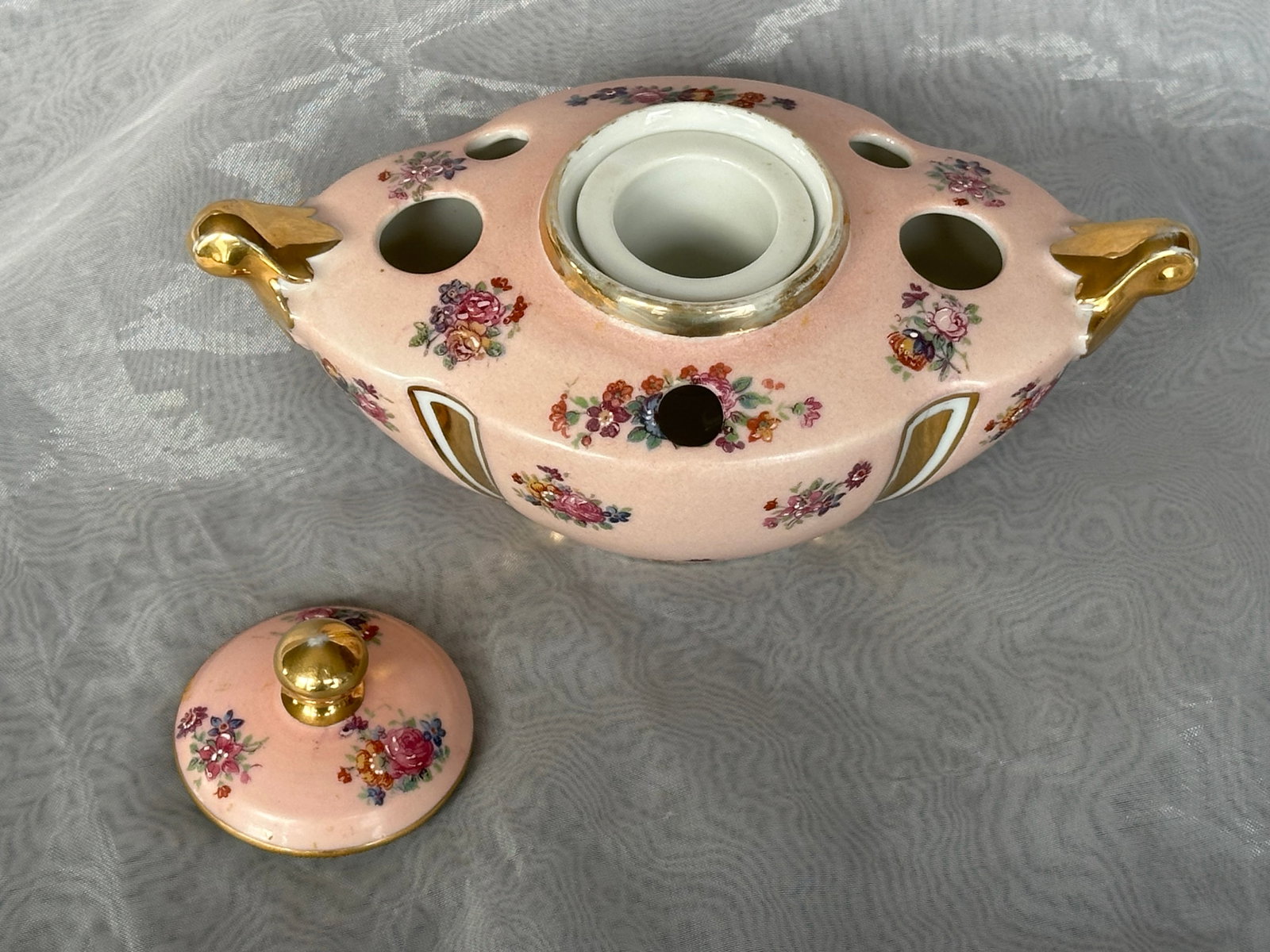 Antique French Porcelain Inkwell - 12