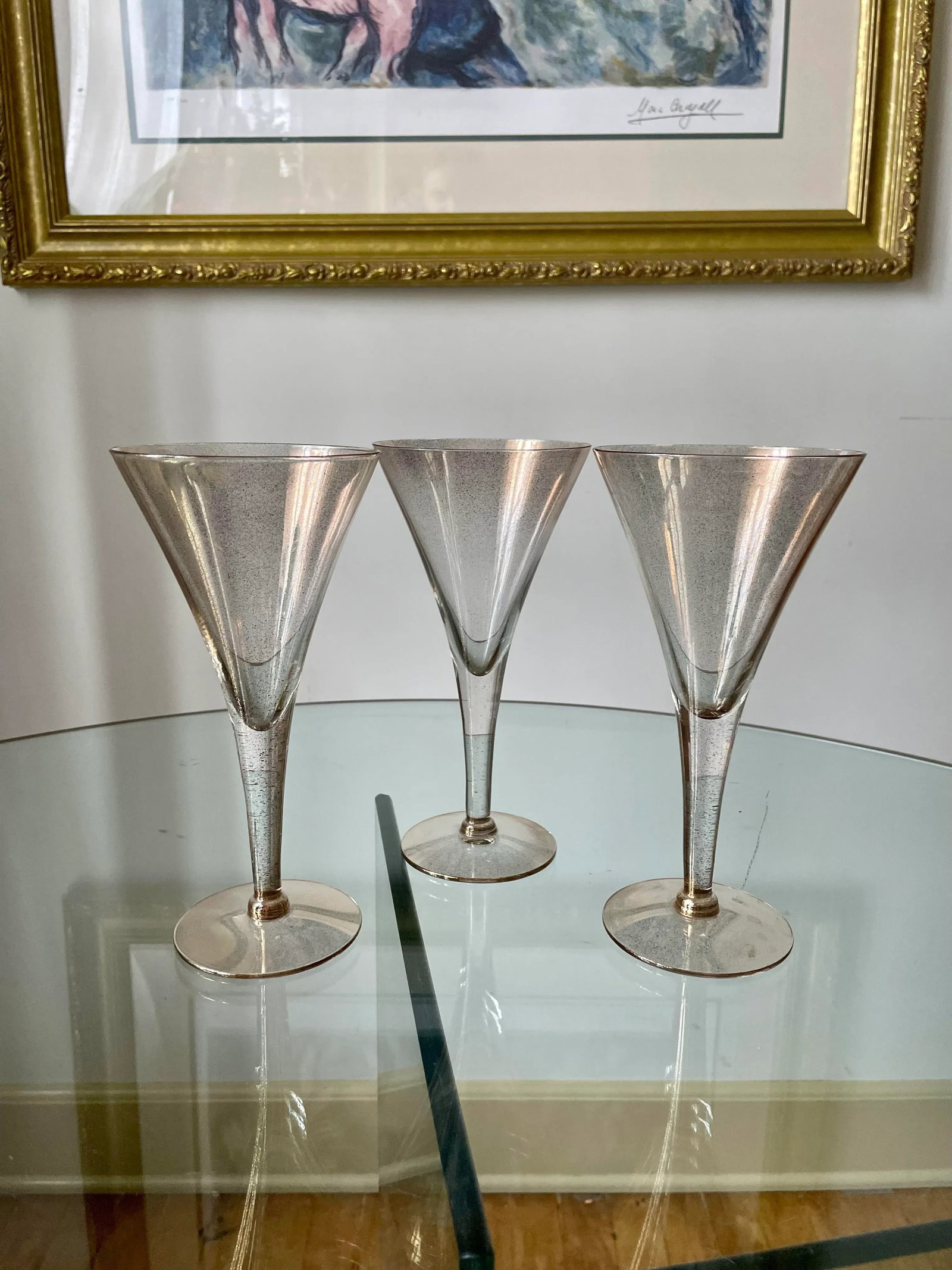 Vintage Dorothy Thorpe Gold Fleck Cocktail/Champagne Glasses- Set of 6 - 5