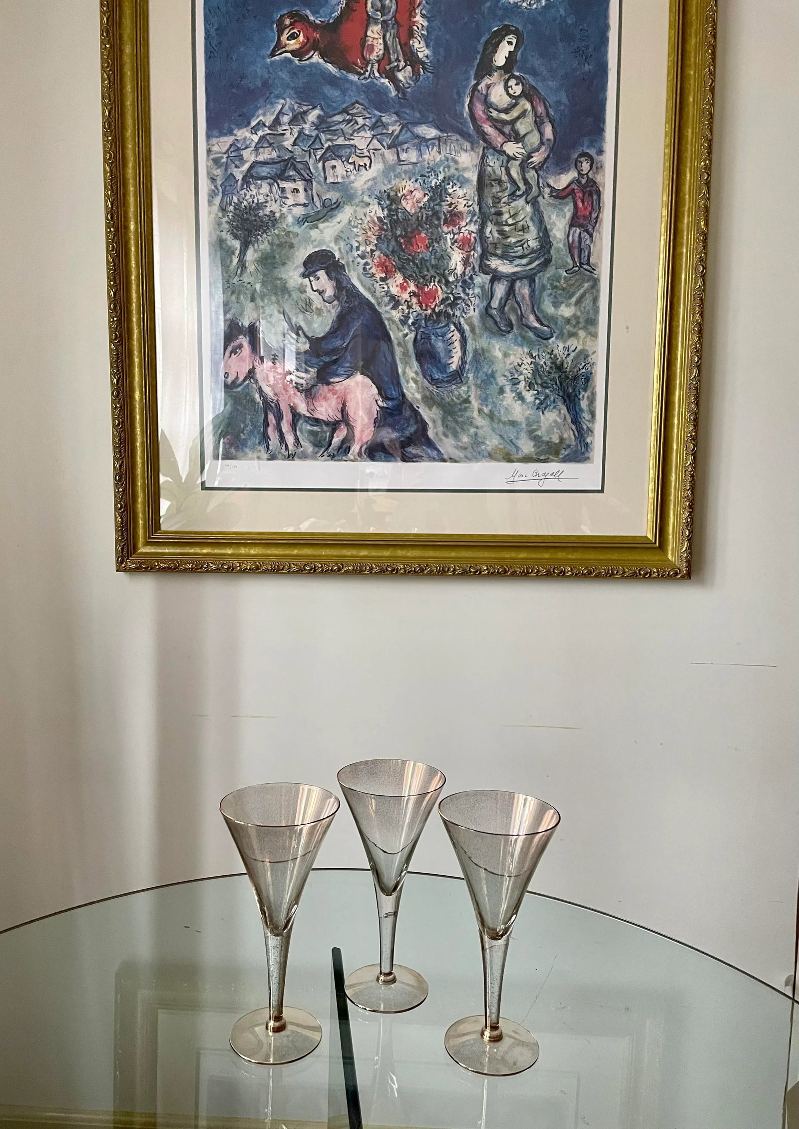 Vintage Dorothy Thorpe Gold Fleck Cocktail/Champagne Glasses- Set of 6 - 7
