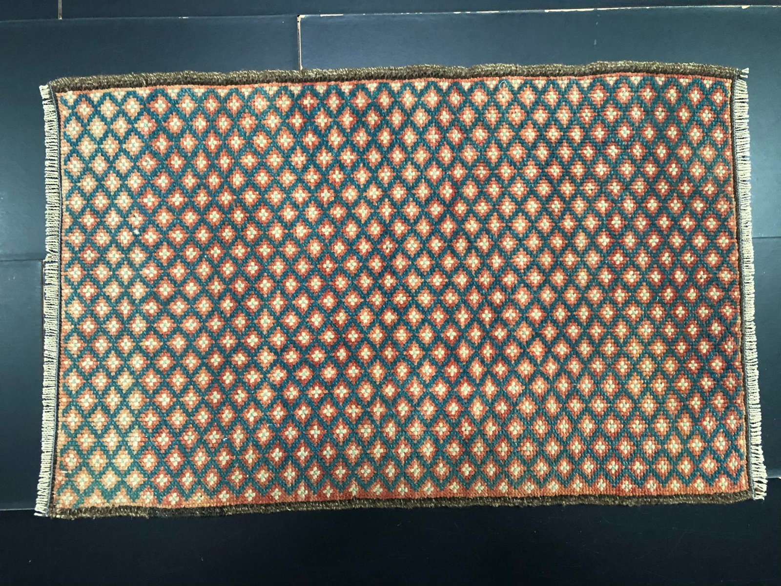 Vintage Geometric Wool Turkish Rug - 3