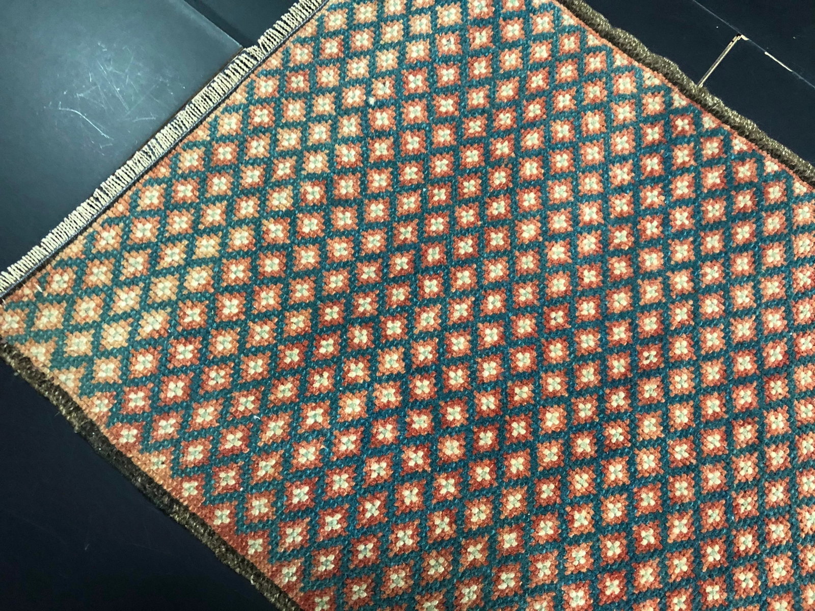 Vintage Geometric Wool Turkish Rug - 4