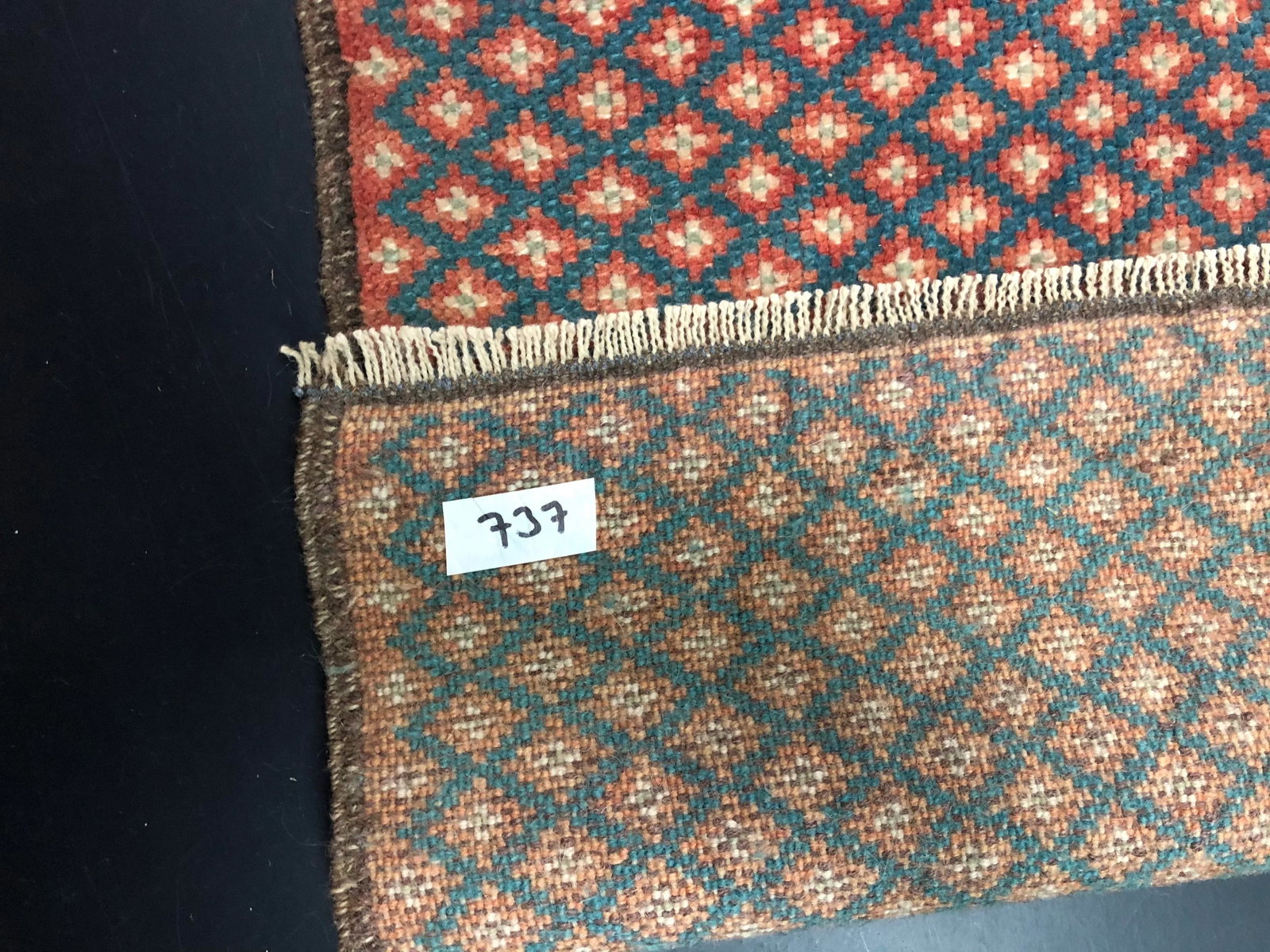Vintage Geometric Wool Turkish Rug - 5