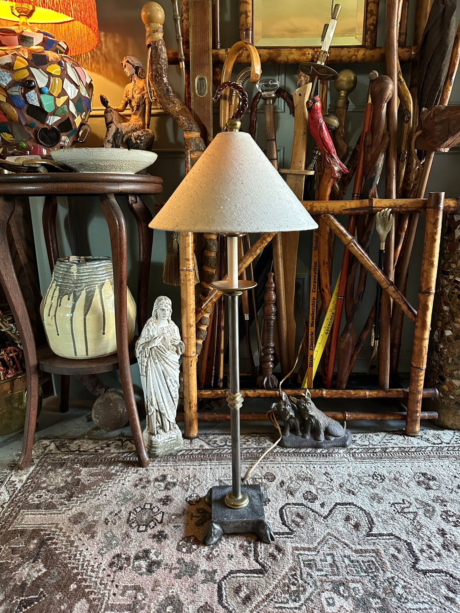 Vintage Modern Brutalist Contemporary Dimmable Buffet Lamp - 8