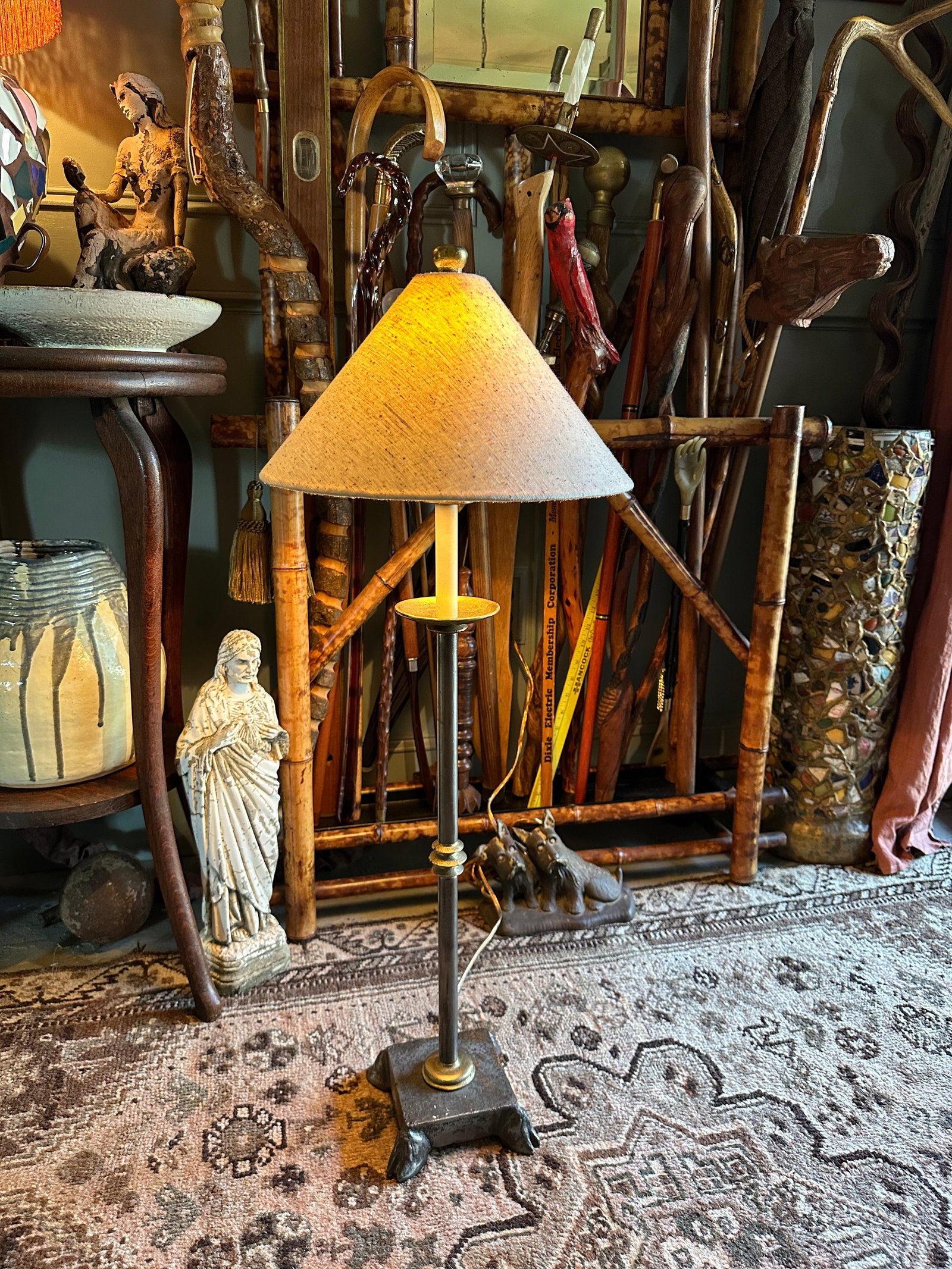 Vintage Modern Brutalist Contemporary Dimmable Buffet Lamp - 9
