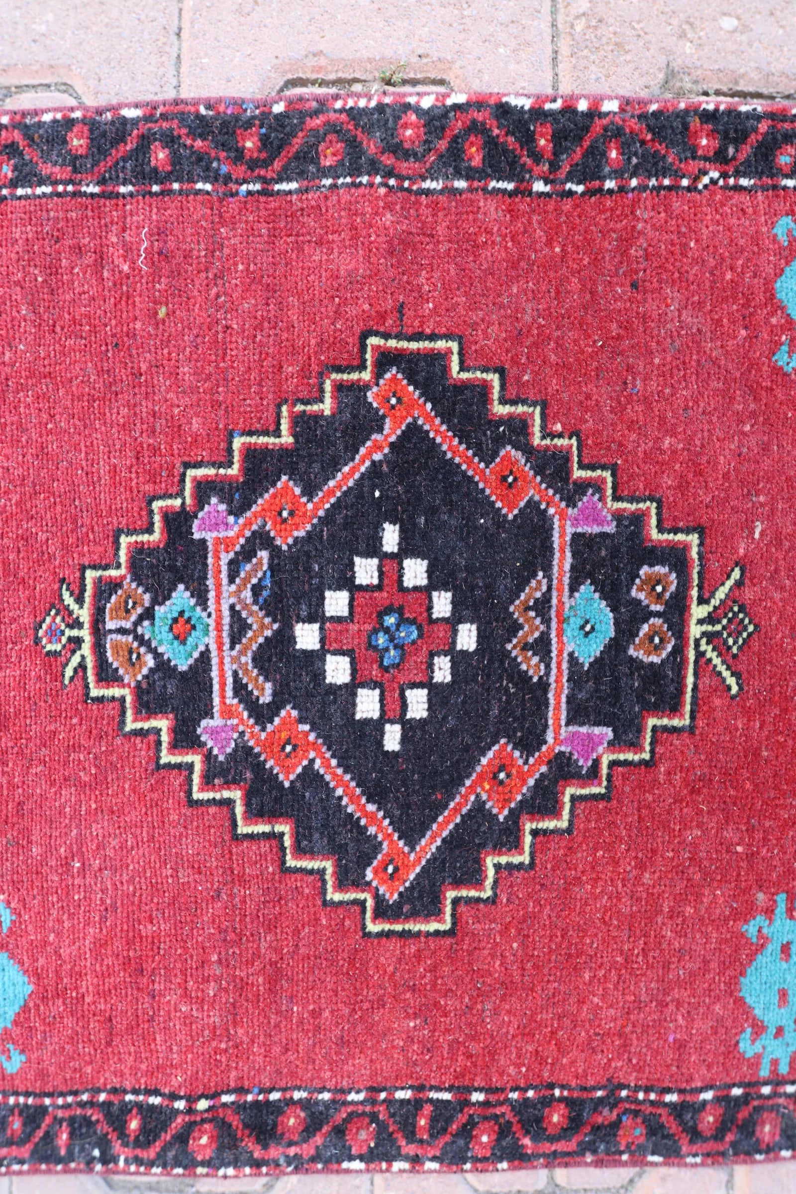 1970s Rustic Red Oriental Hand Knotted Wool Rug - 11