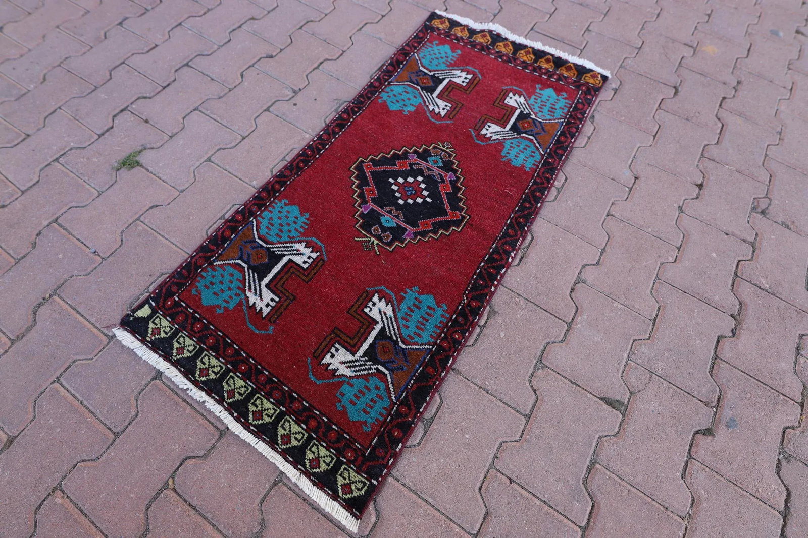 1970s Rustic Red Oriental Hand Knotted Wool Rug - 12