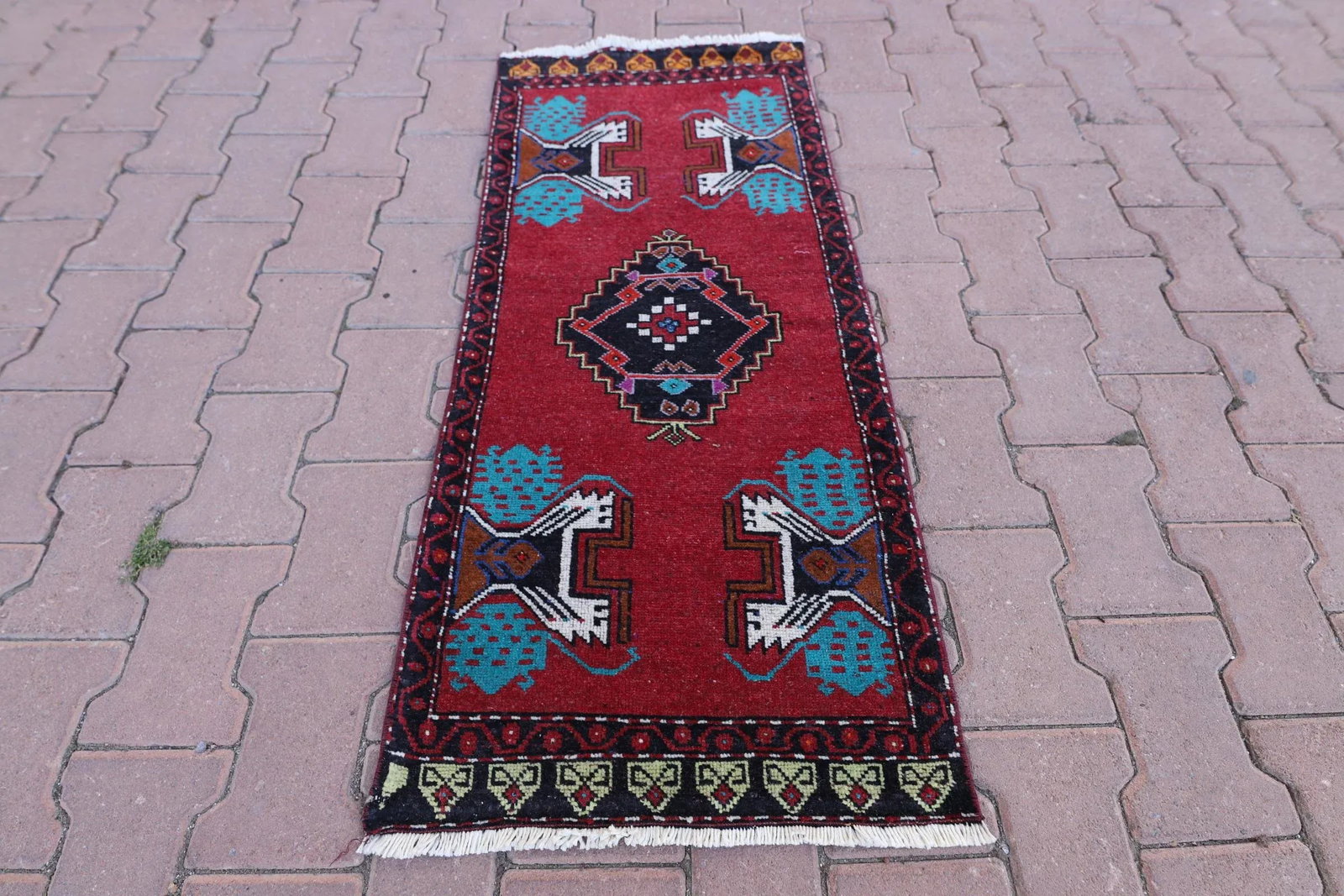 1970s Rustic Red Oriental Hand Knotted Wool Rug - 13