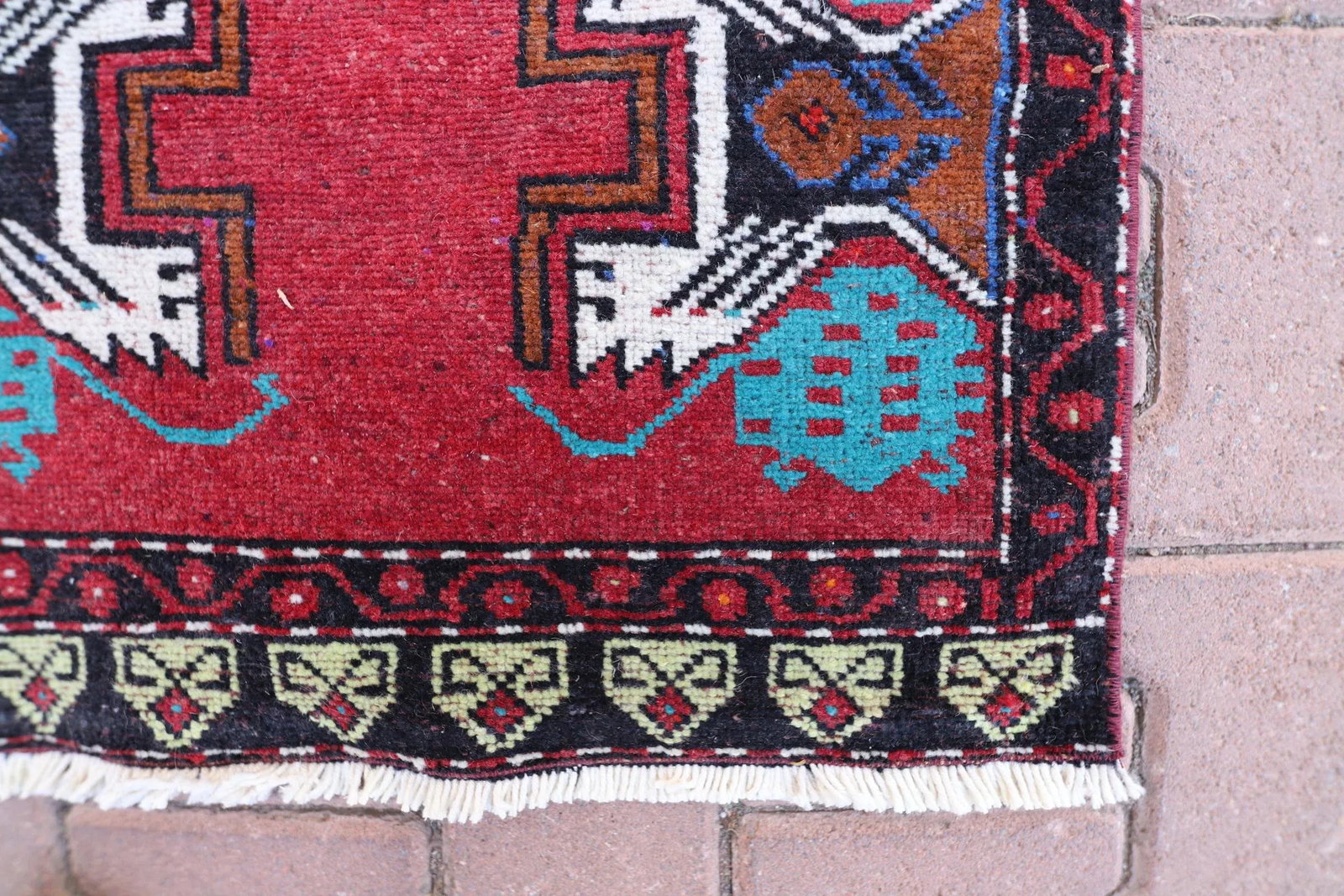 1970s Rustic Red Oriental Hand Knotted Wool Rug - 2