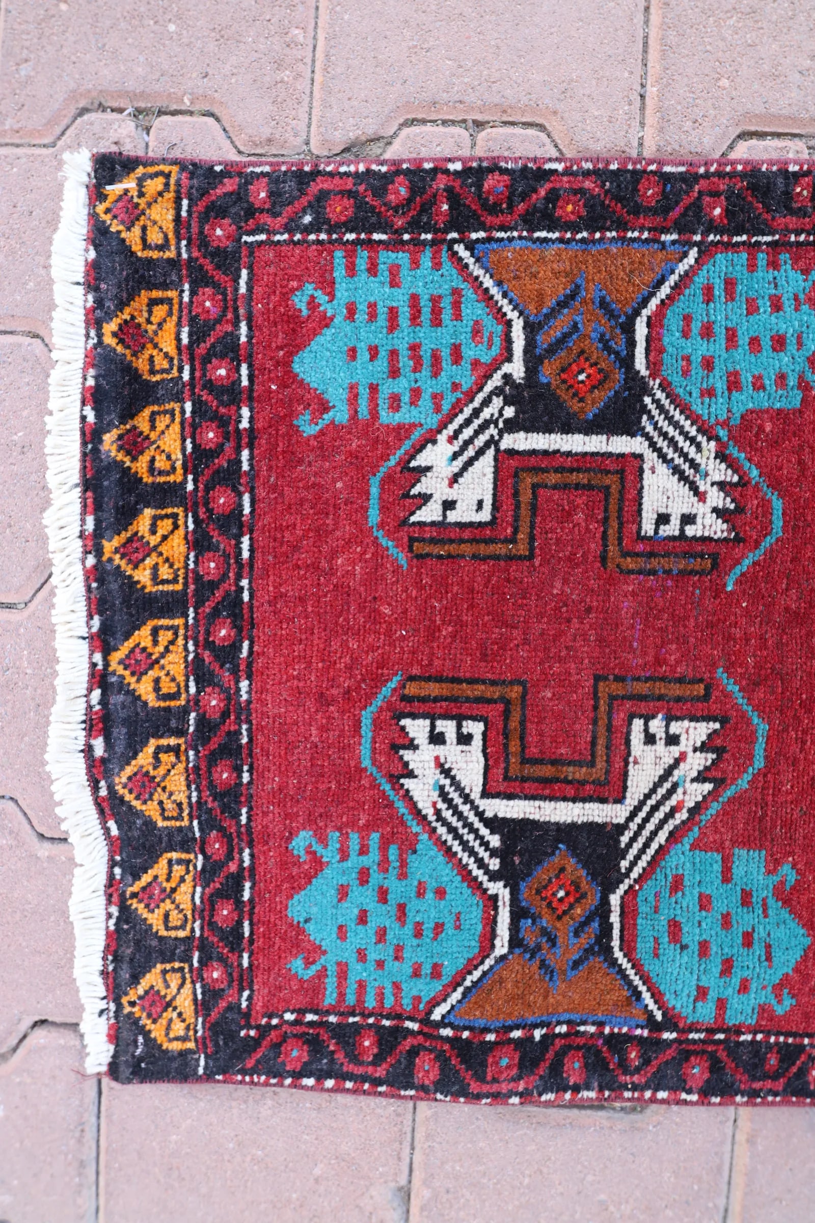 1970s Rustic Red Oriental Hand Knotted Wool Rug - 3