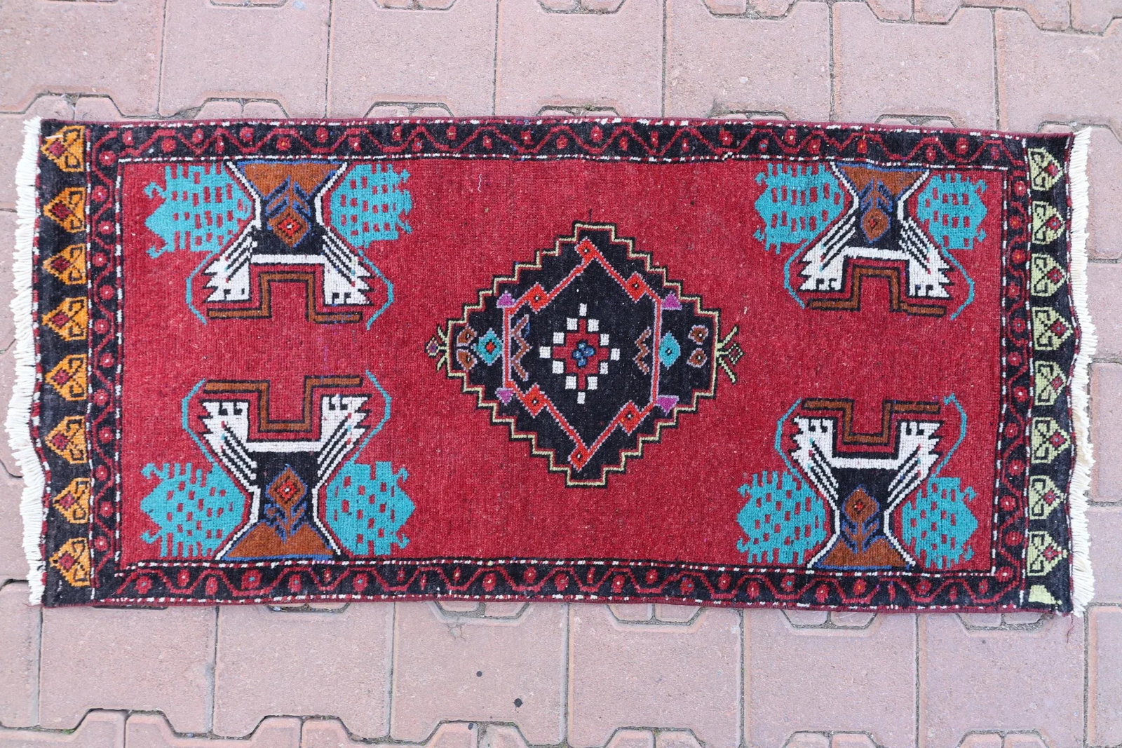 1970s Rustic Red Oriental Hand Knotted Wool Rug - 4