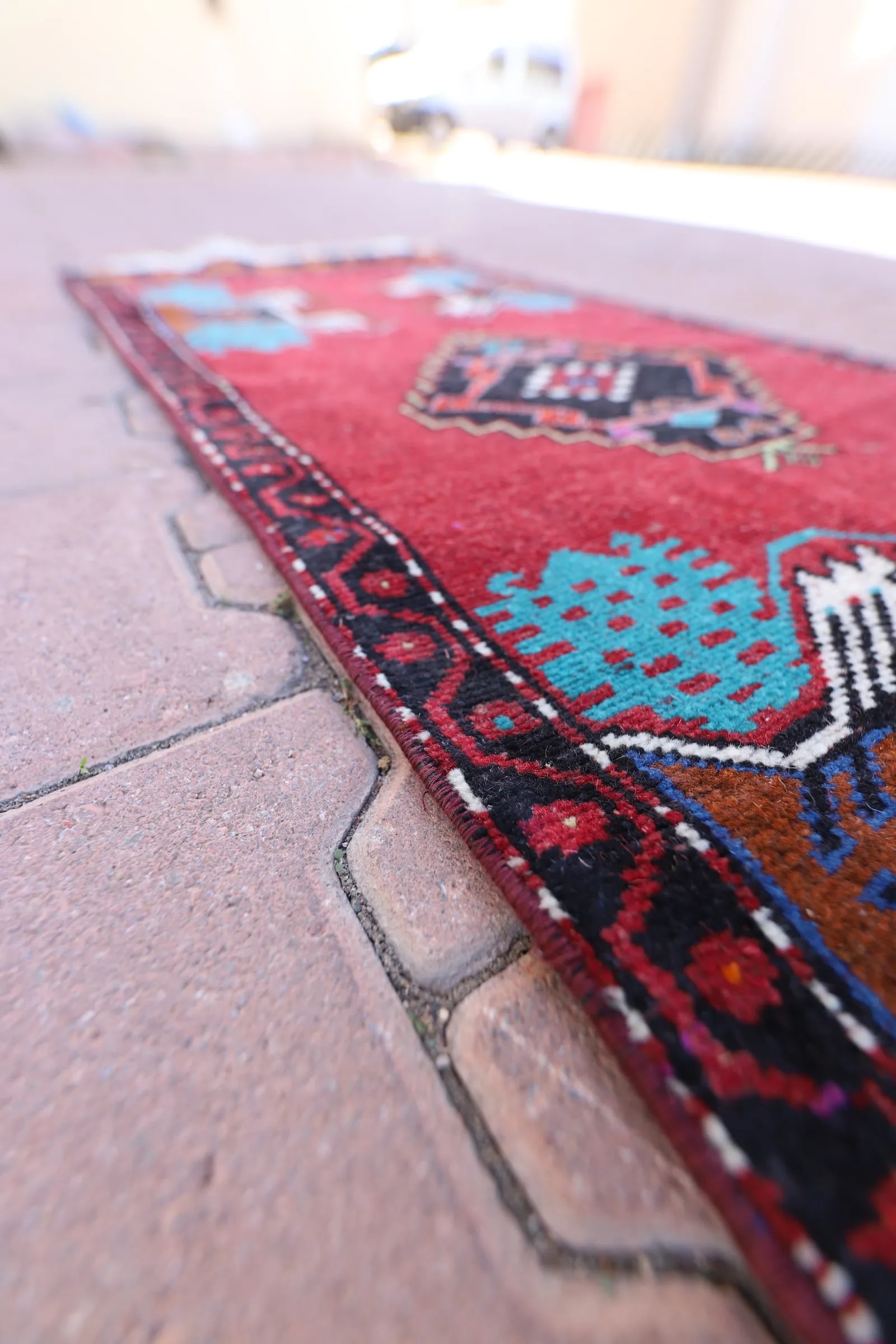 1970s Rustic Red Oriental Hand Knotted Wool Rug - 7