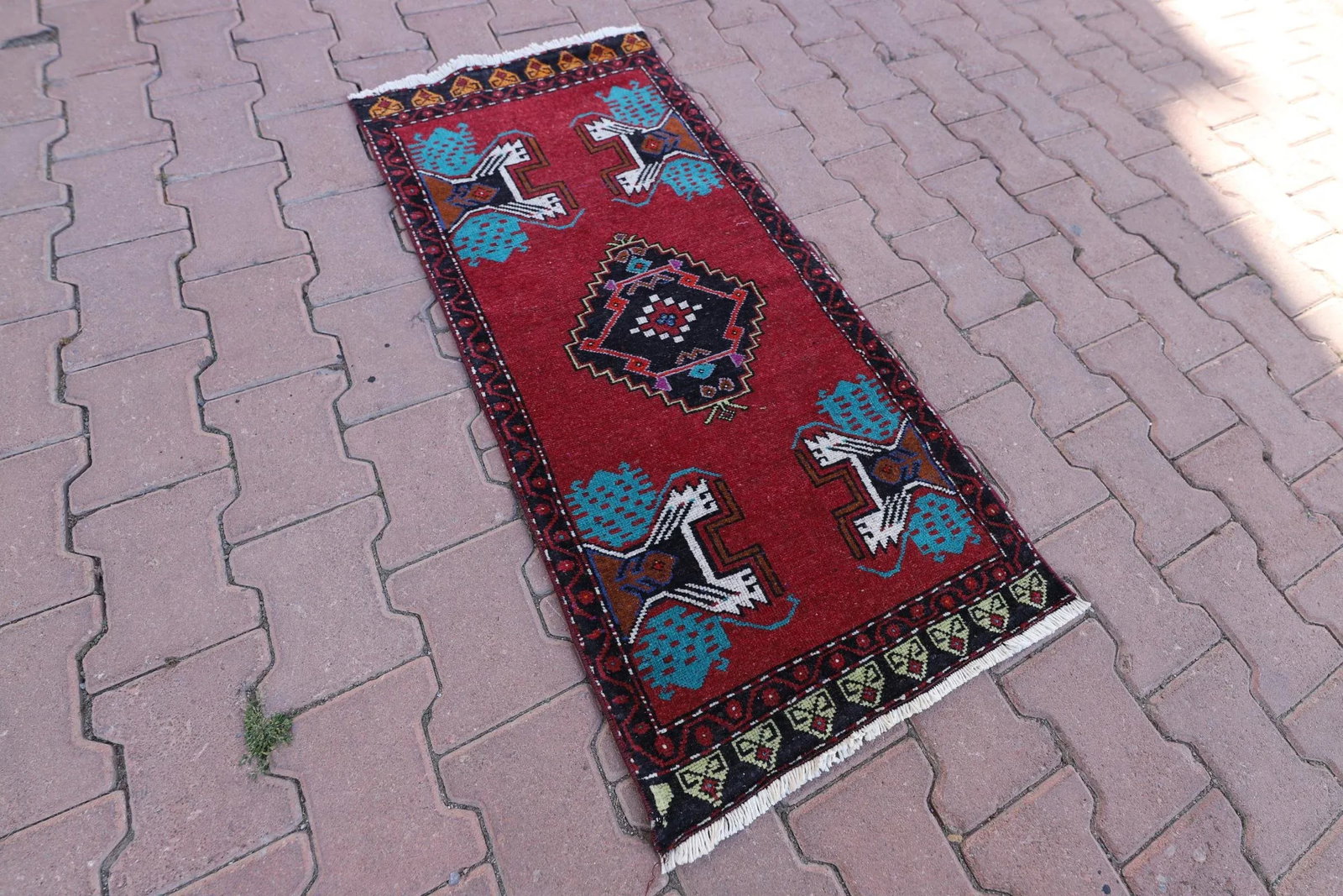 1970s Rustic Red Oriental Hand Knotted Wool Rug - 9