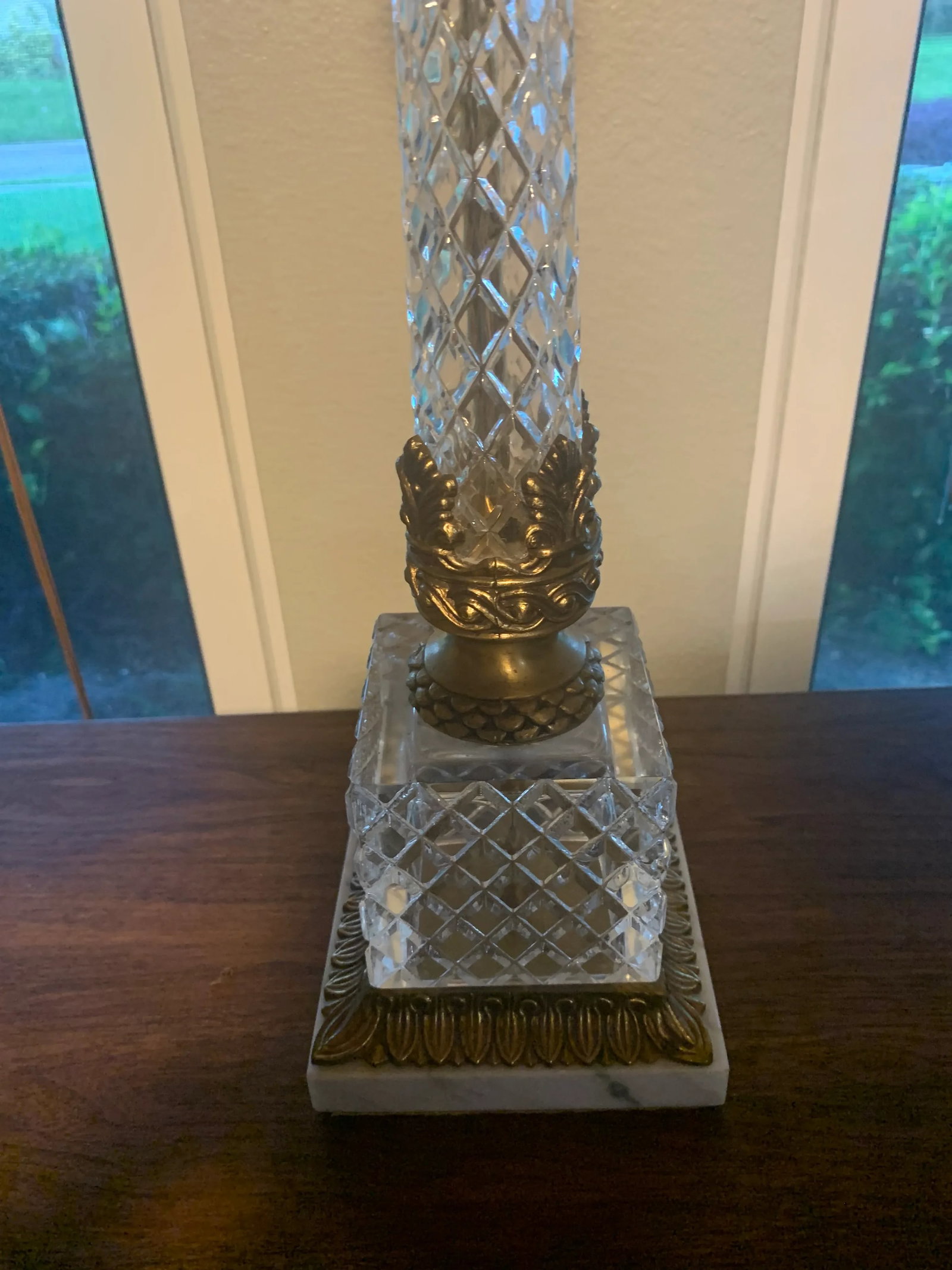 1950s Hollywood Regency Crystal Table Lamp - 4