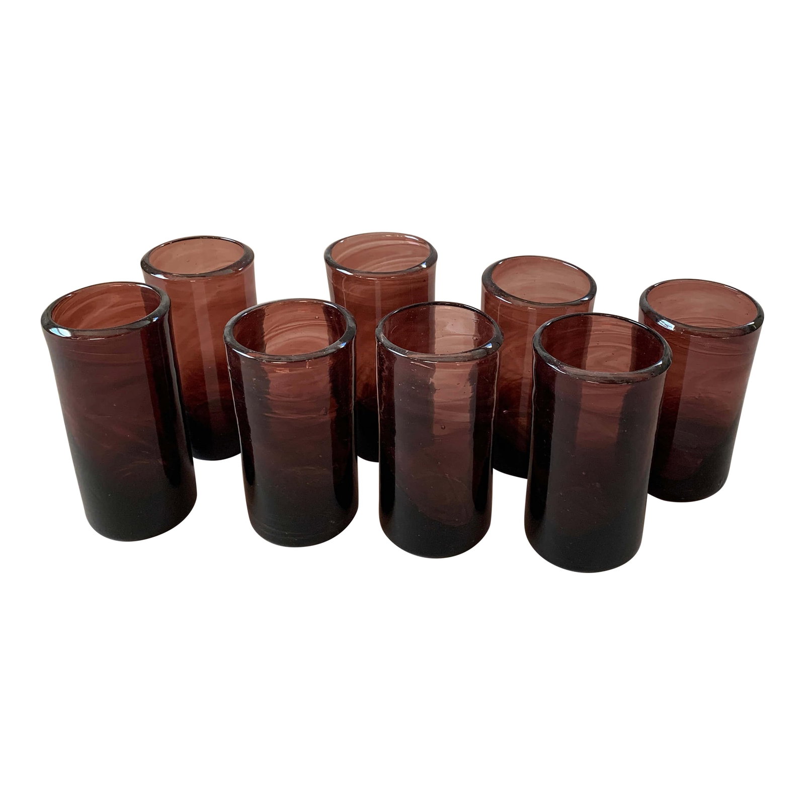 Mouth Blown Drinking Tall Glasses - Set of 8: Set of eight La Soufflerie Mouth-blown Framboise Murano Grand drinking glasses These are entirely made by hand and each creation is unique. Therefore, there may be a slight variation in color,