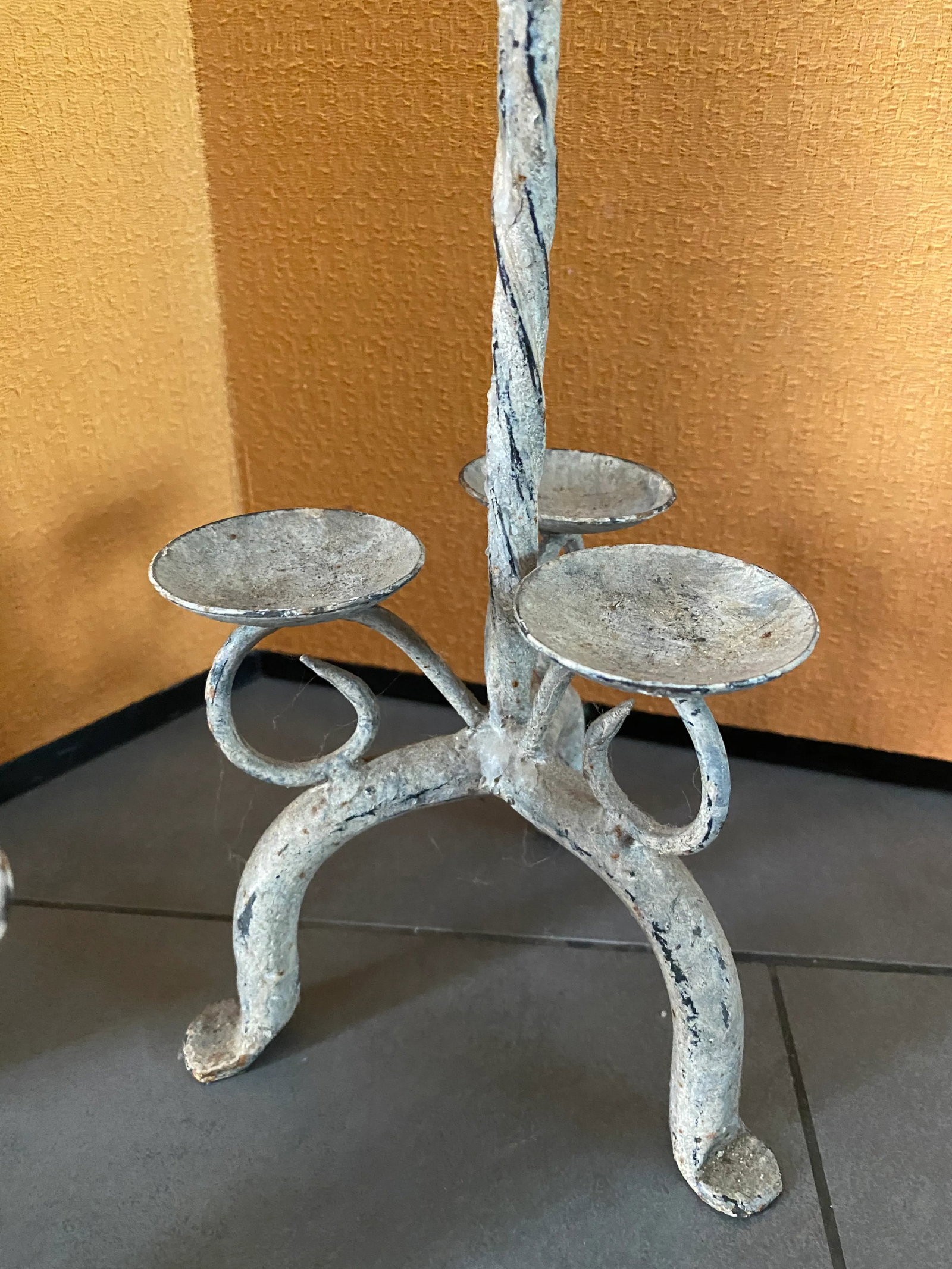 Vintage Itialian Style Iron Candle Holders - a Pair - 3