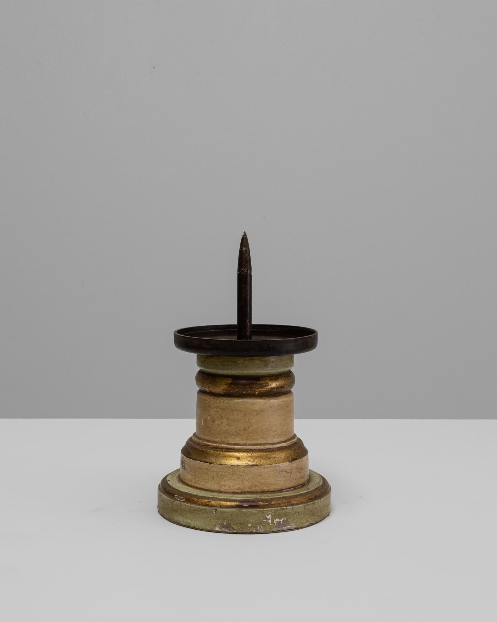 19th Century French Wooden Candlestick Holder - 3