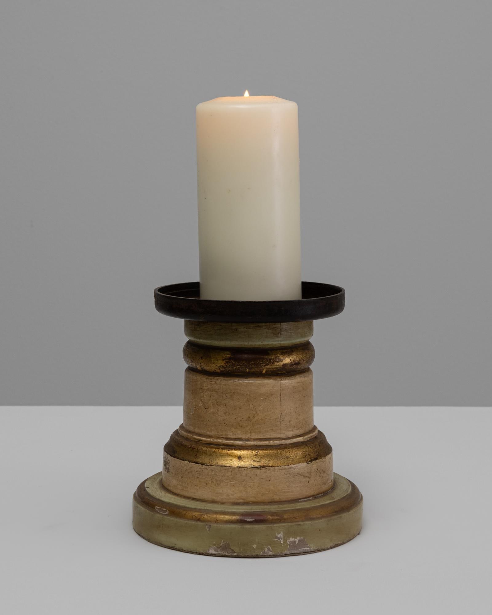 19th Century French Wooden Candlestick Holder - 6