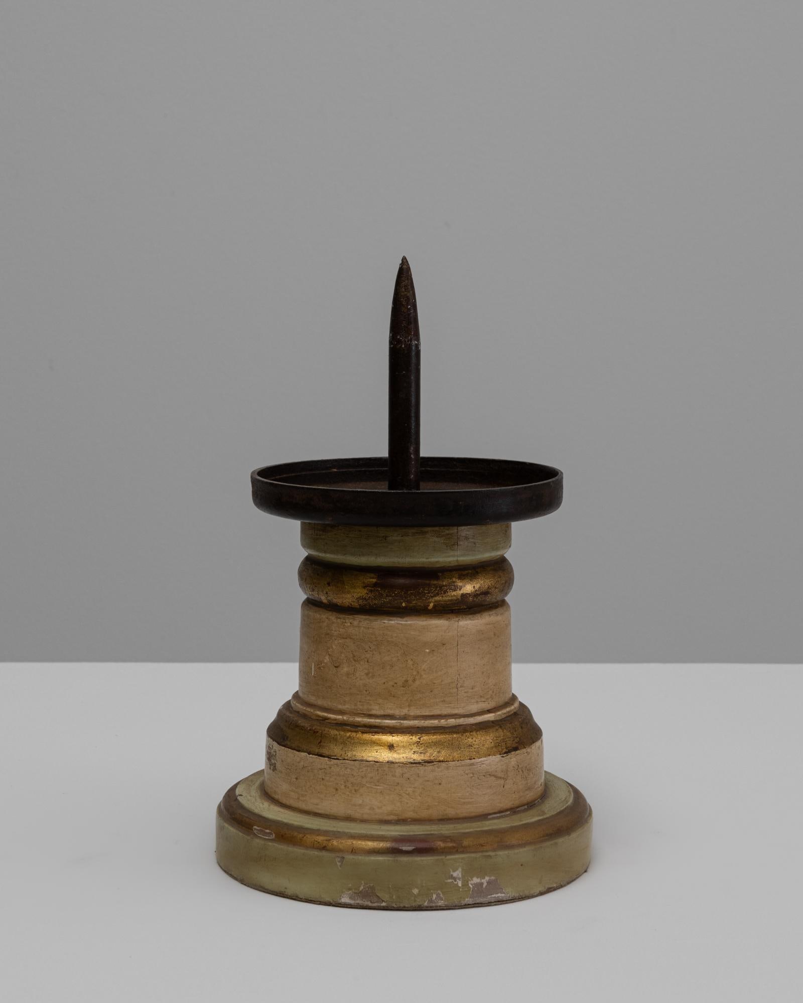 19th Century French Wooden Candlestick Holder - 7