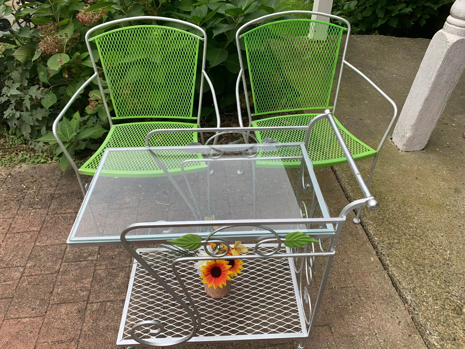 Vintage Mid Century Garden Patio Chairs - A Pair - 3