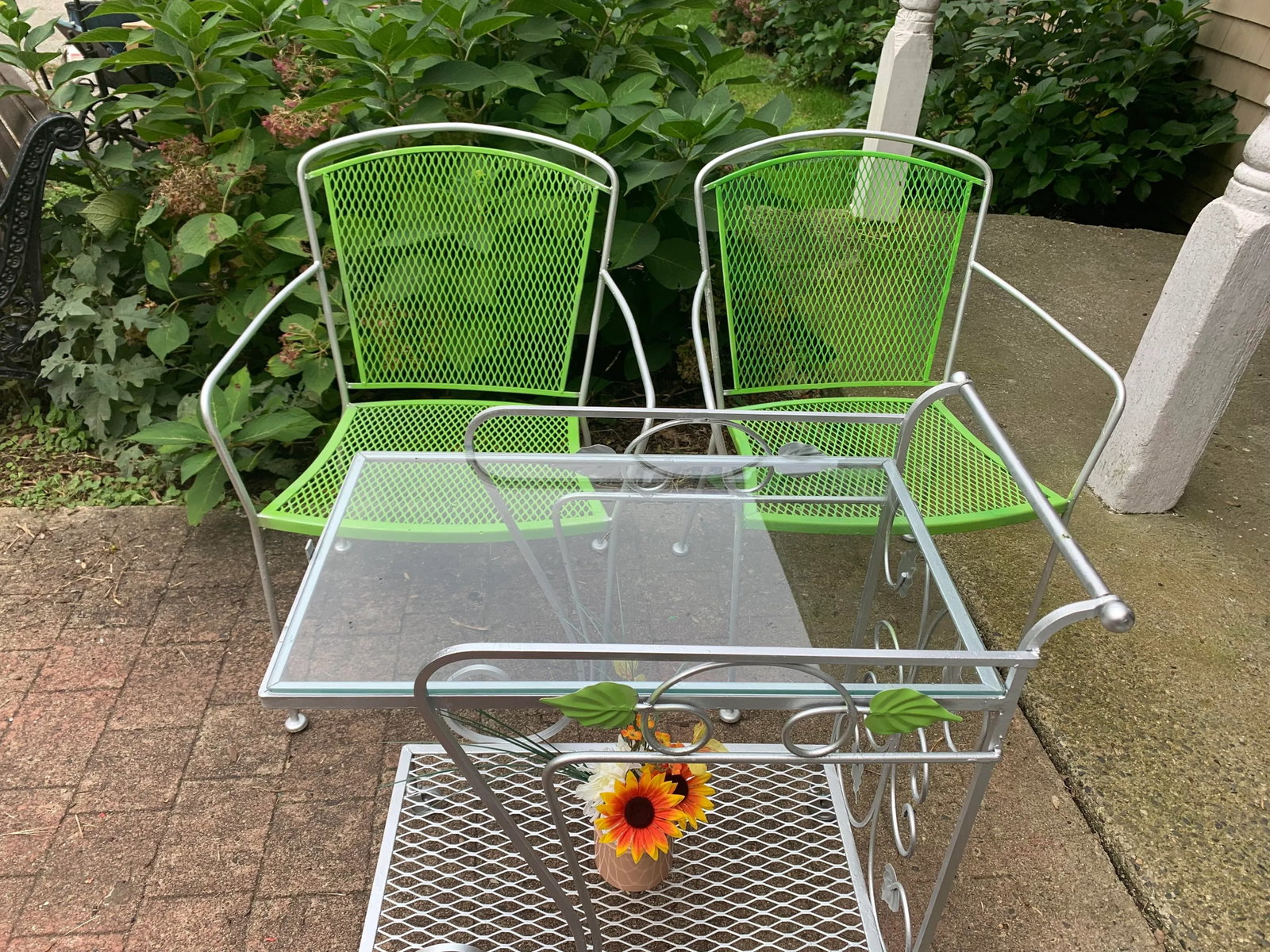 Vintage Mid Century Garden Patio Chairs - A Pair - 6