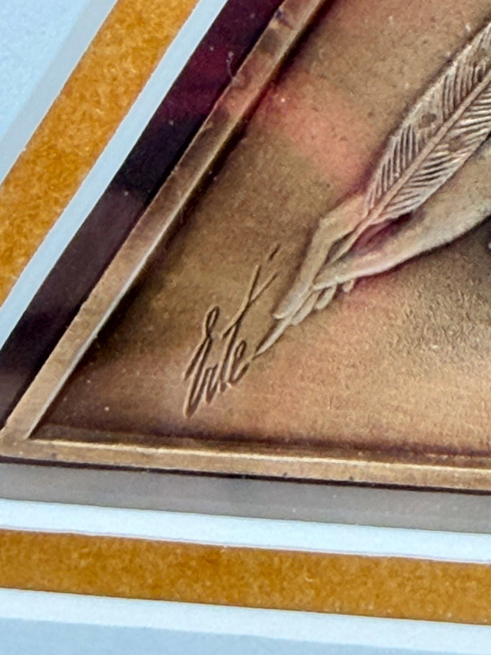 Art Deco Pair of Erte Limited Edition Bronze Medallions in Gold & Black Gilt Frames - 10