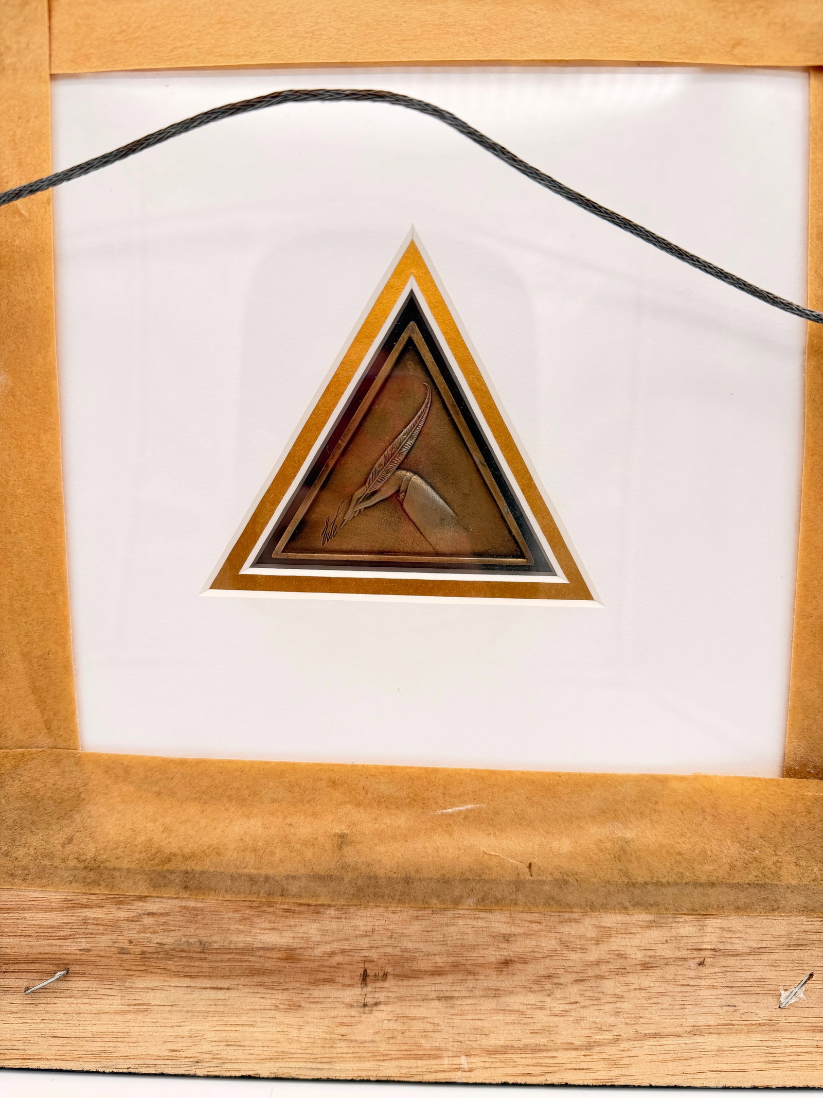 Art Deco Pair of Erte Limited Edition Bronze Medallions in Gold & Black Gilt Frames - 9