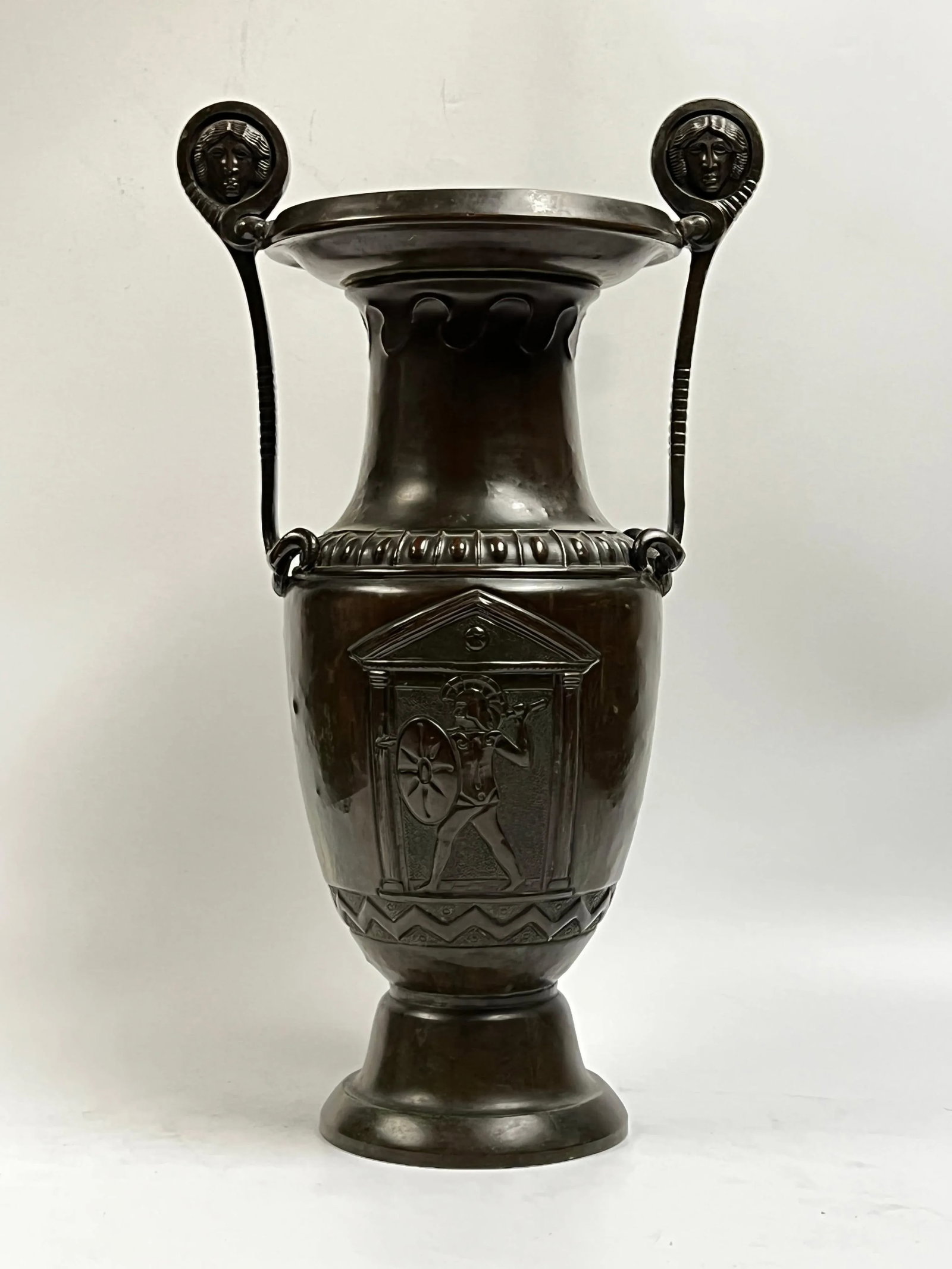 Bronze Greek Volute Krater Vase - 10