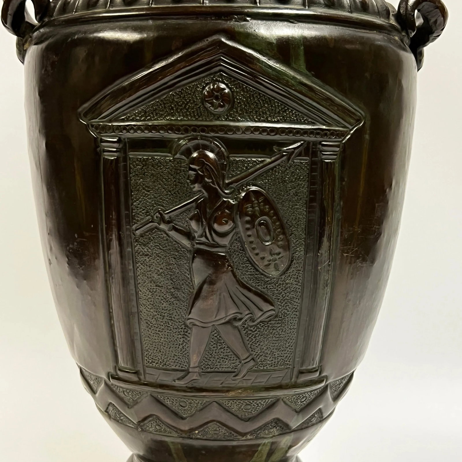 Bronze Greek Volute Krater Vase - 12