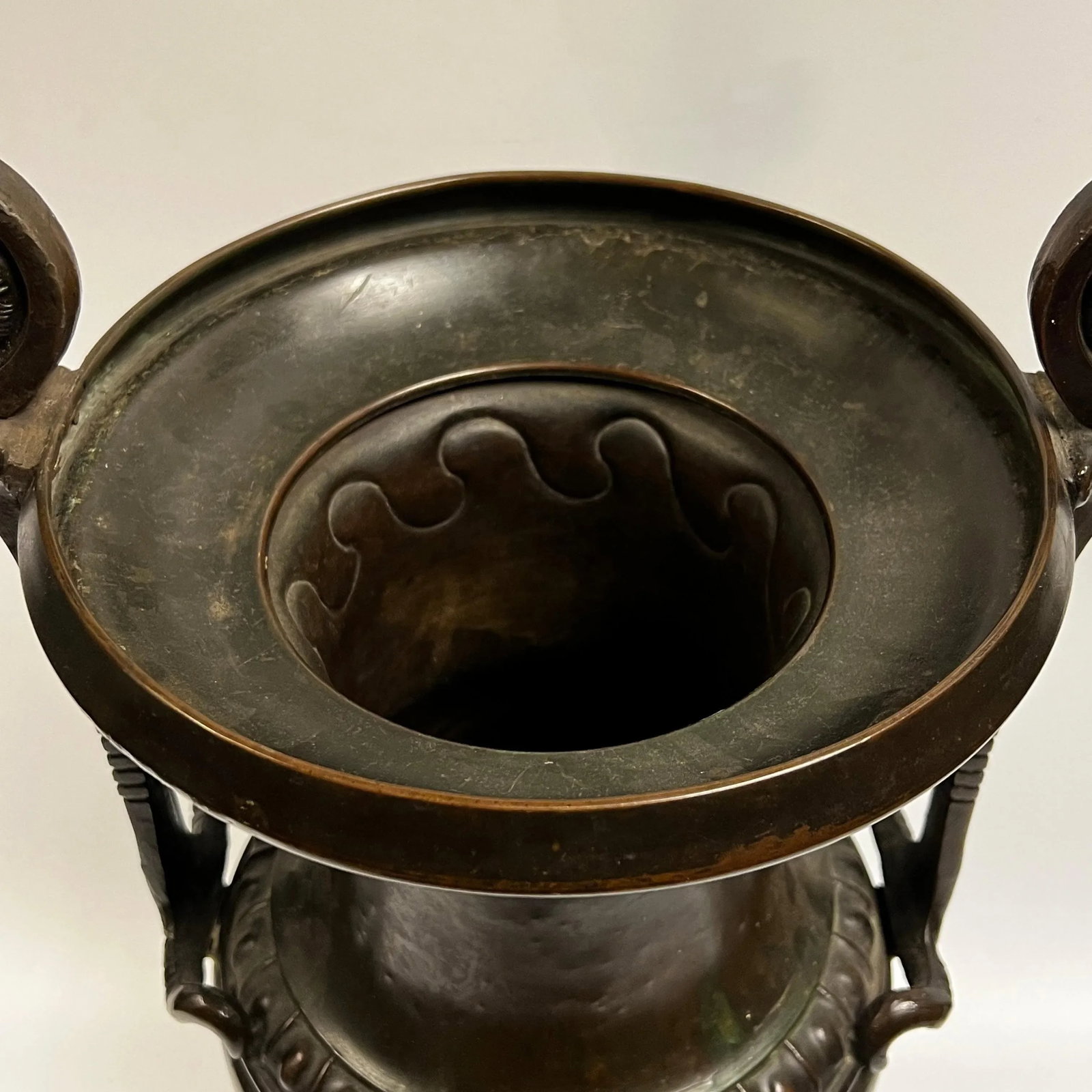 Bronze Greek Volute Krater Vase - 3