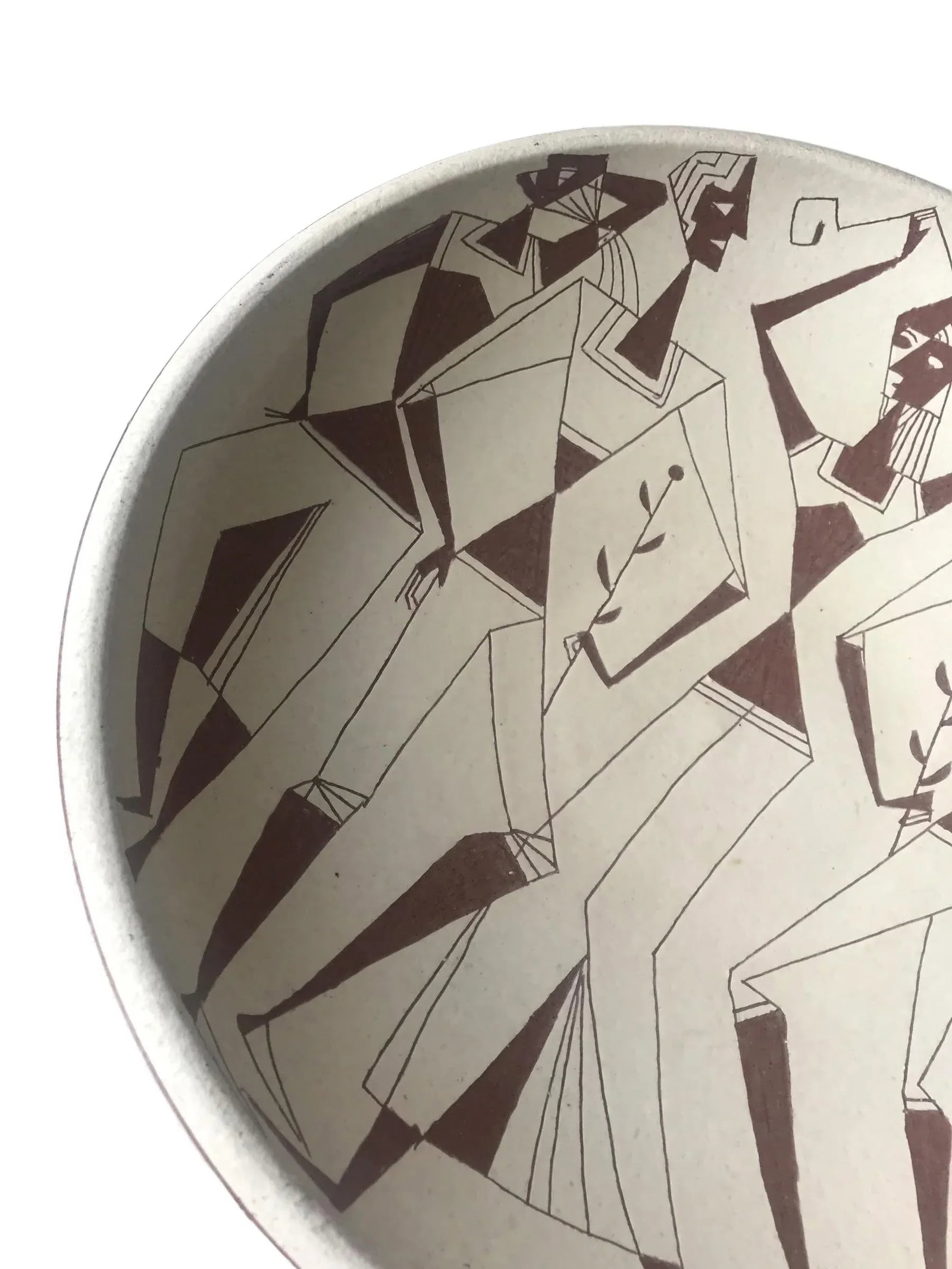 Mid Century Sgraffito Pottery Bowl Artisan Ted/Theo and Susan Harlander Wall or Table Art - 2