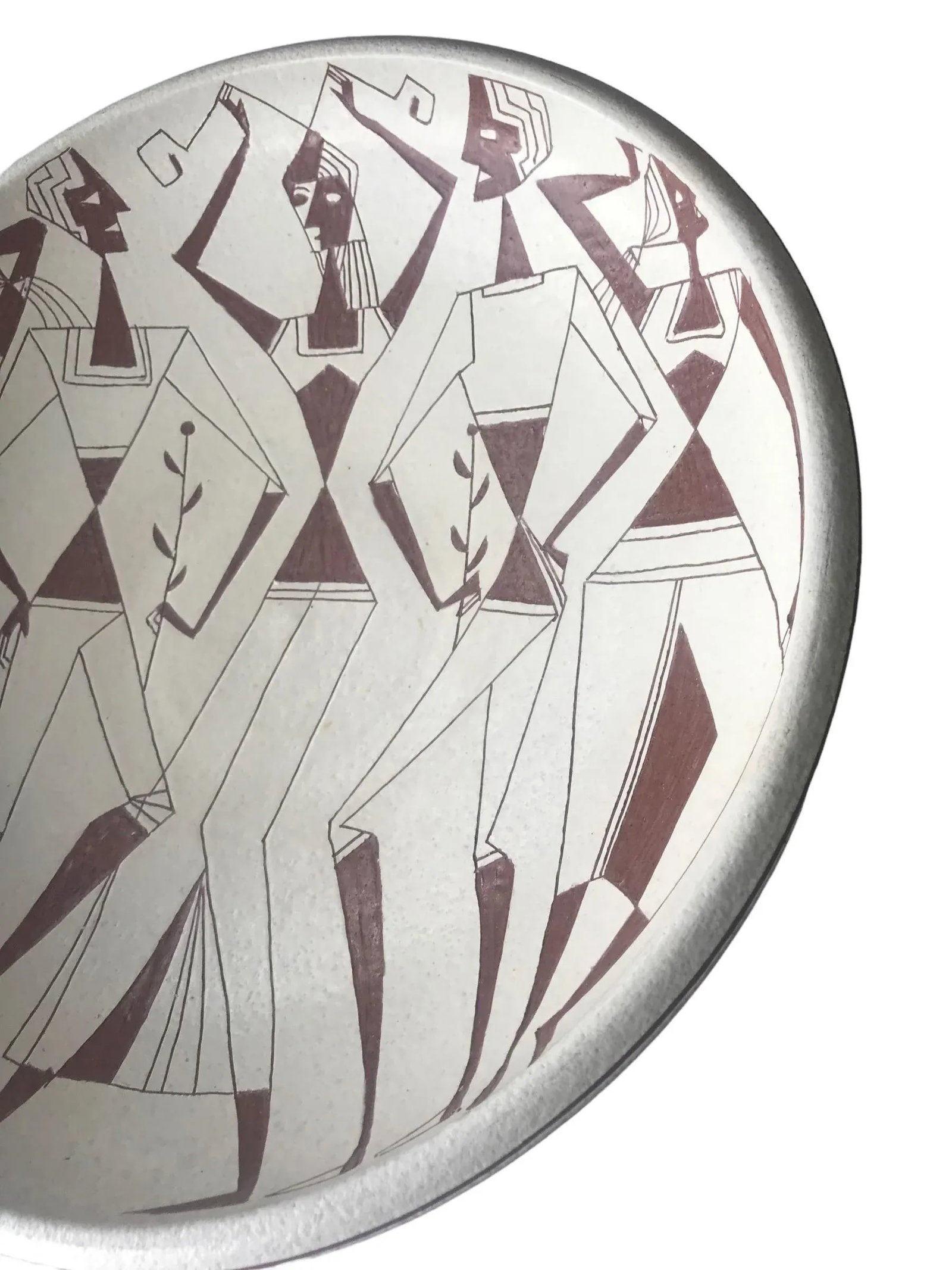 Mid Century Sgraffito Pottery Bowl Artisan Ted/Theo and Susan Harlander Wall or Table Art - 3
