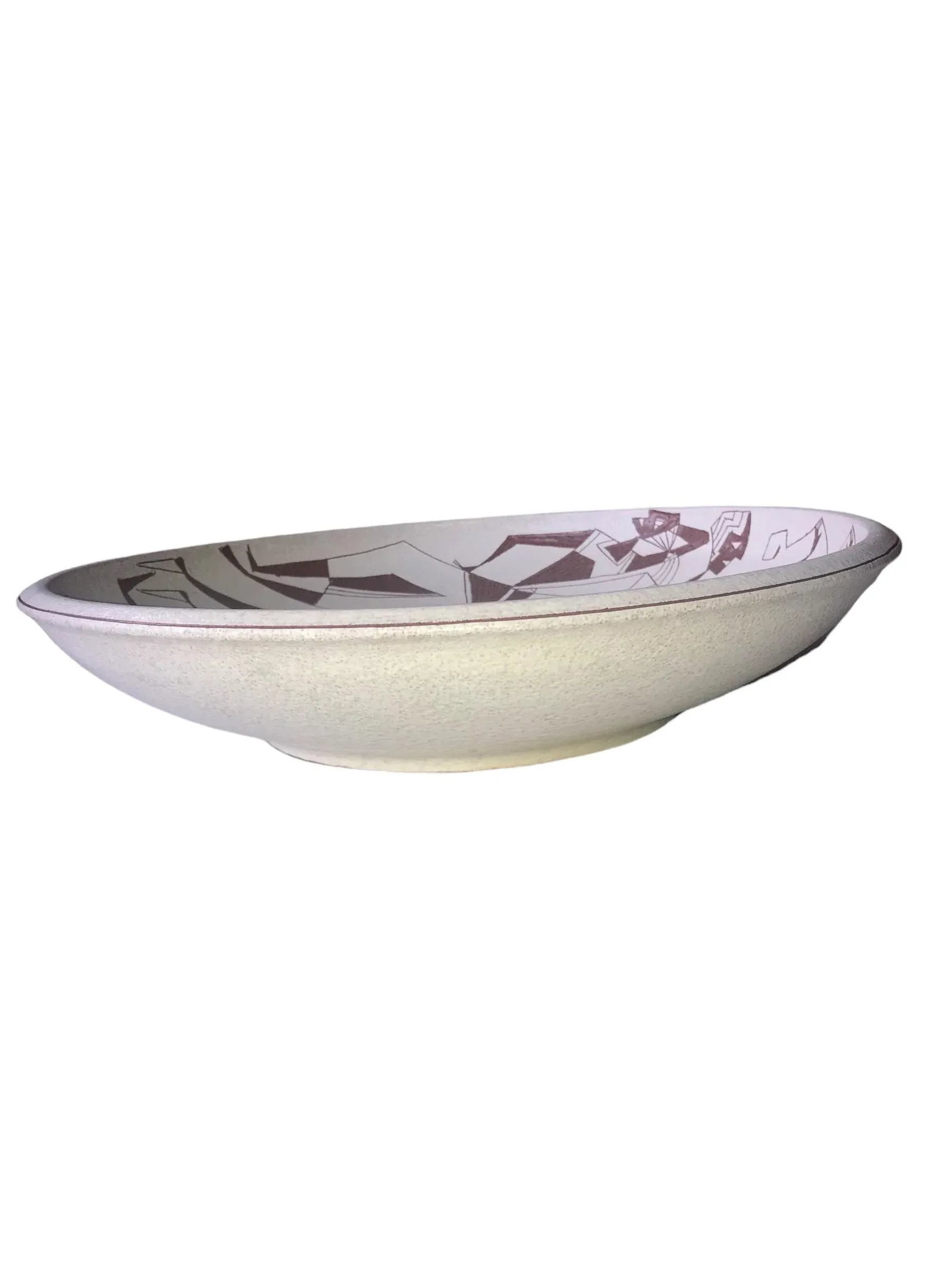 Mid Century Sgraffito Pottery Bowl Artisan Ted/Theo and Susan Harlander Wall or Table Art - 4