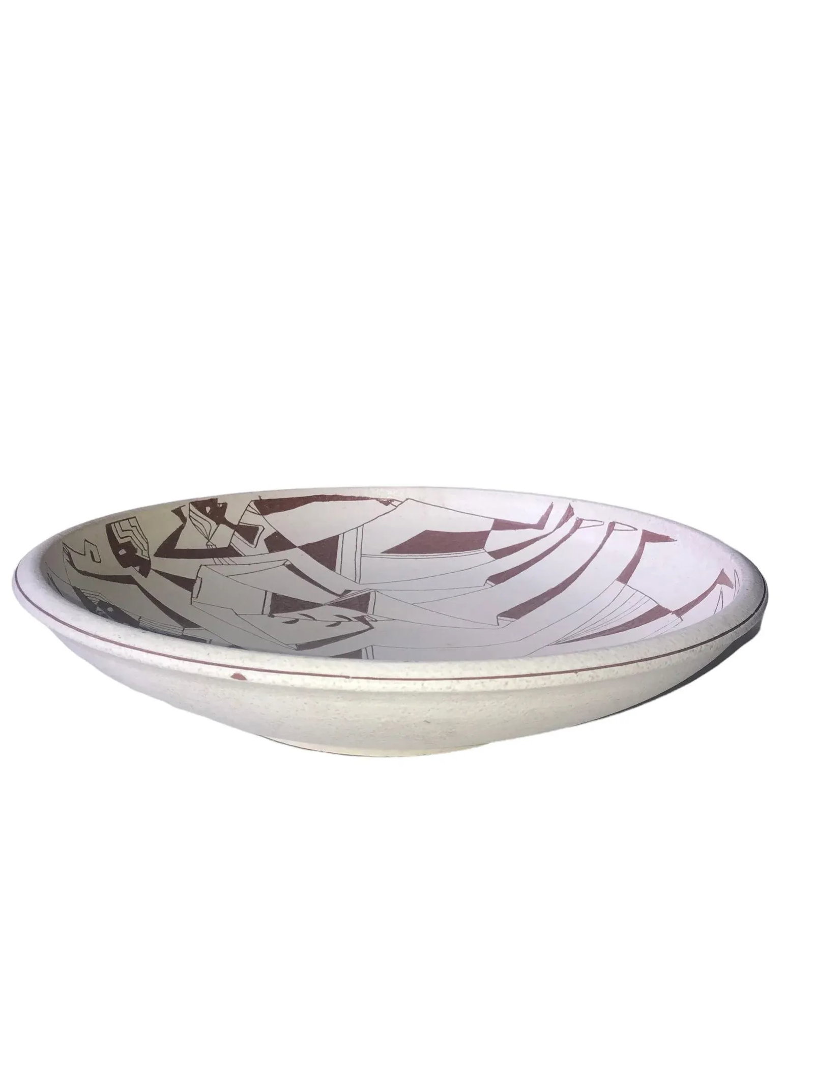 Mid Century Sgraffito Pottery Bowl Artisan Ted/Theo and Susan Harlander Wall or Table Art - 5