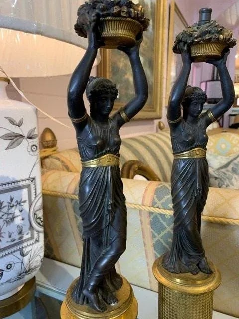 Late 19th Century Empire Style Candelabras- a Pair - 2