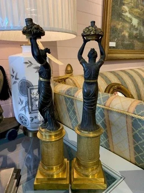 Late 19th Century Empire Style Candelabras- a Pair - 3