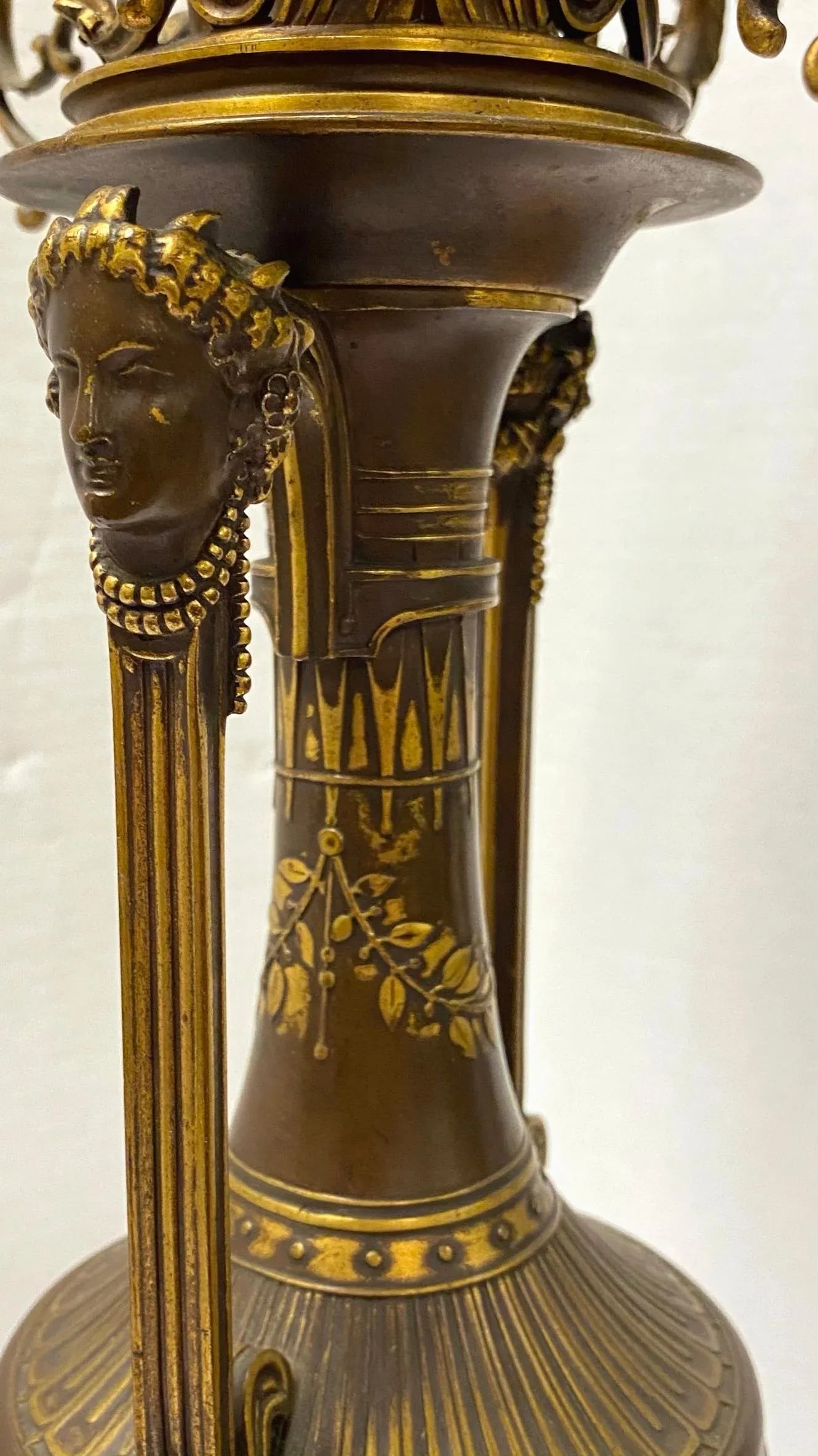 Greek revival F. Barbediene Bronze Candelabras - A Pair - 3