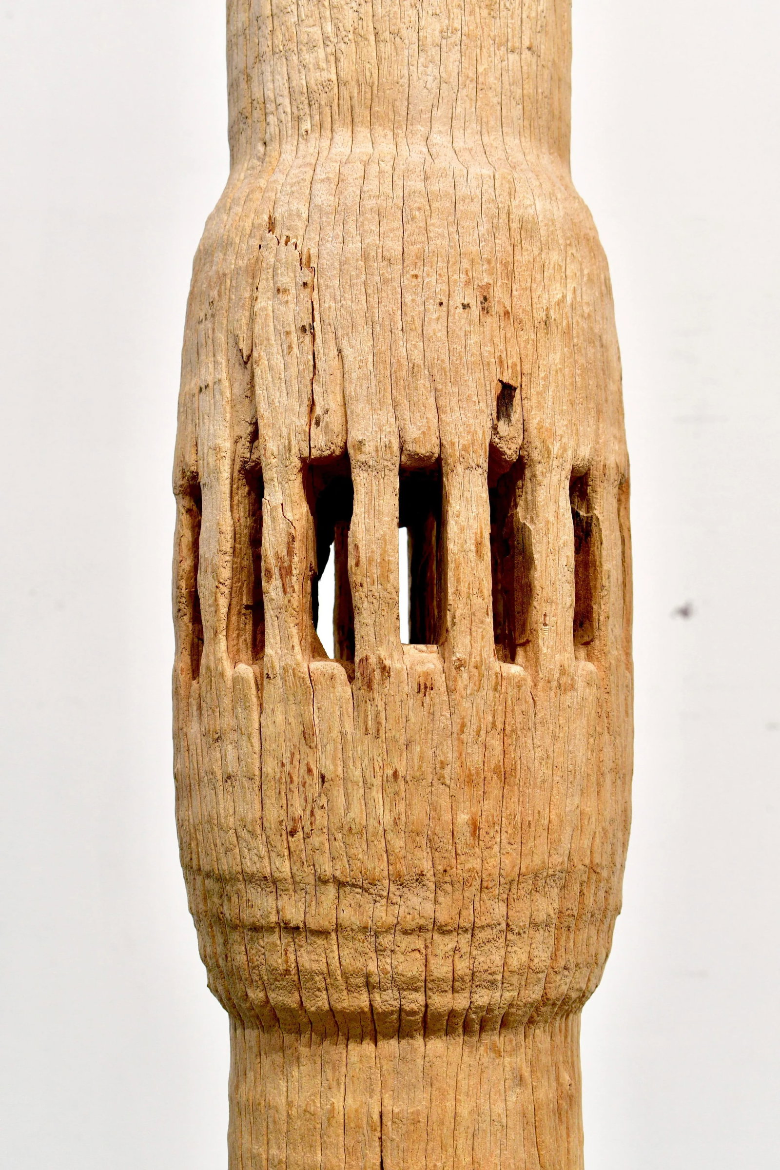 1940s Wood Totem Table Lamp - 3