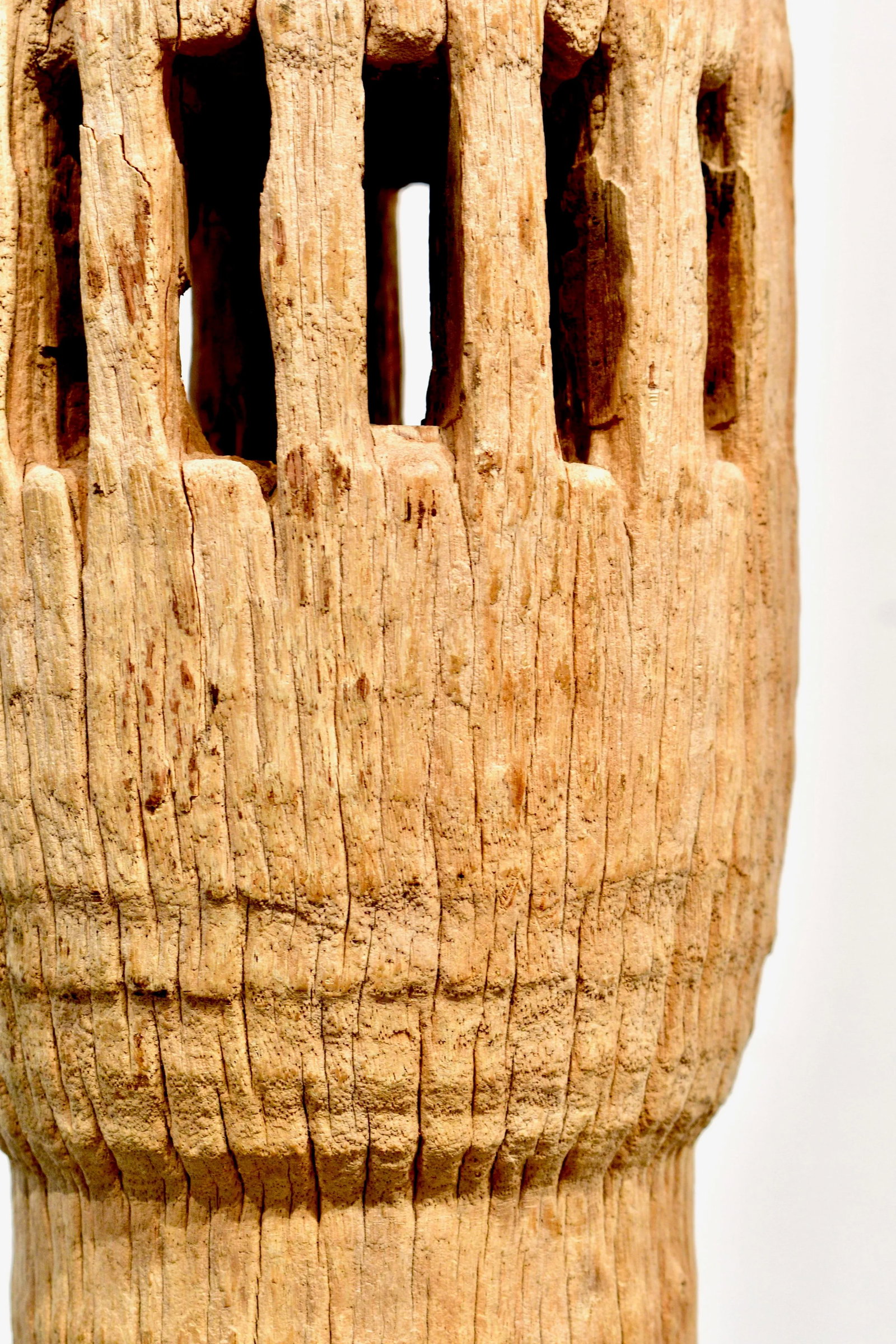 1940s Wood Totem Table Lamp - 5