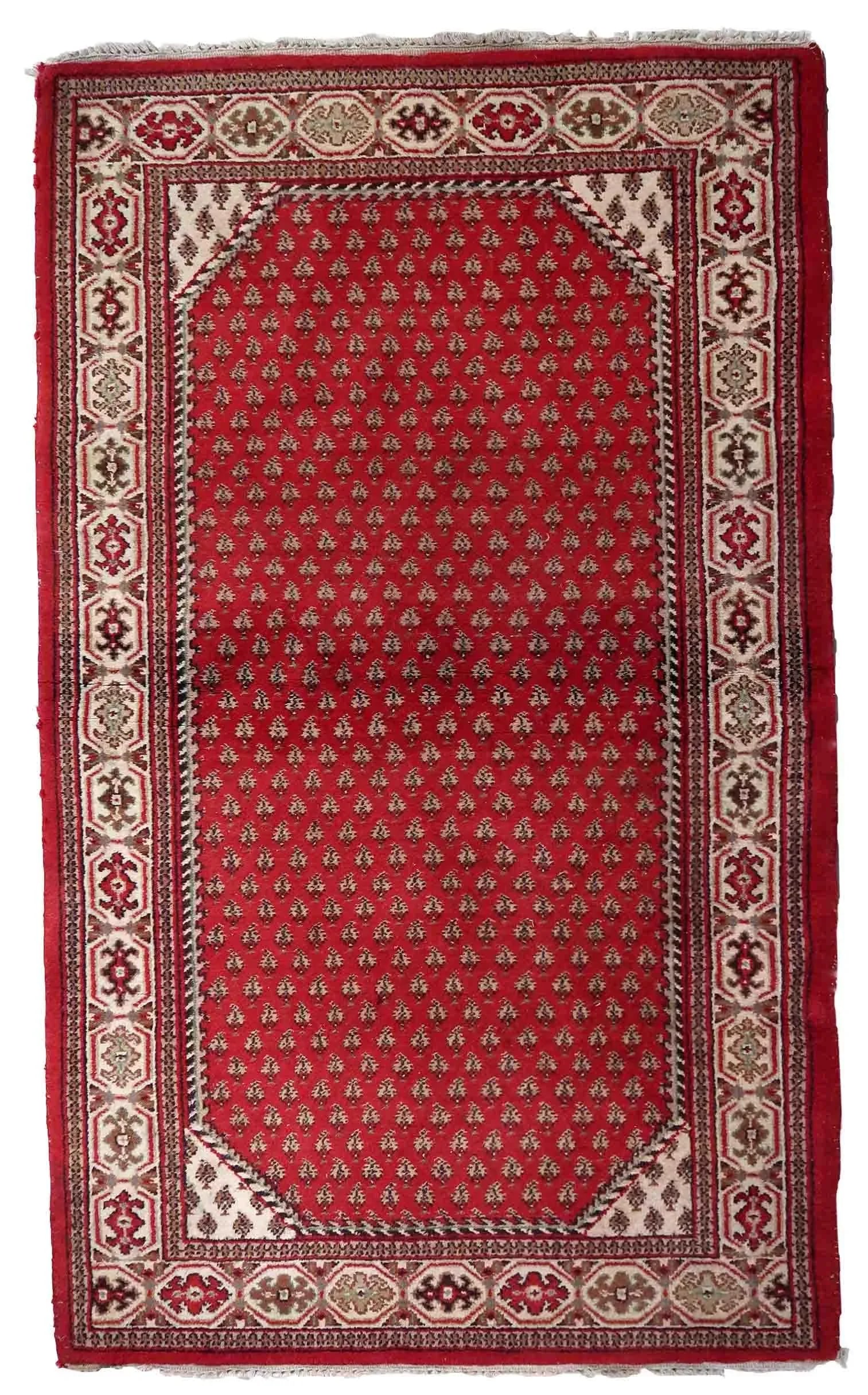 1970s Handmade Vintage Indian Seraband Rug 3' X 5.2' - 12