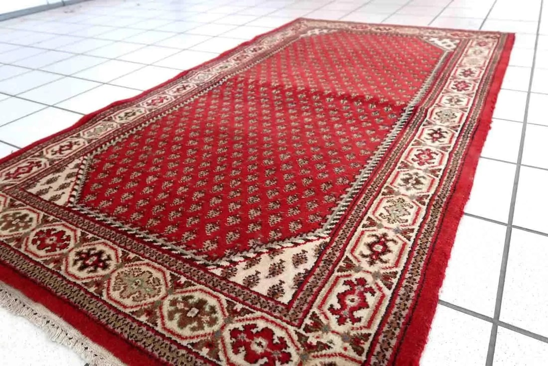 1970s Handmade Vintage Indian Seraband Rug 3' X 5.2' - 2