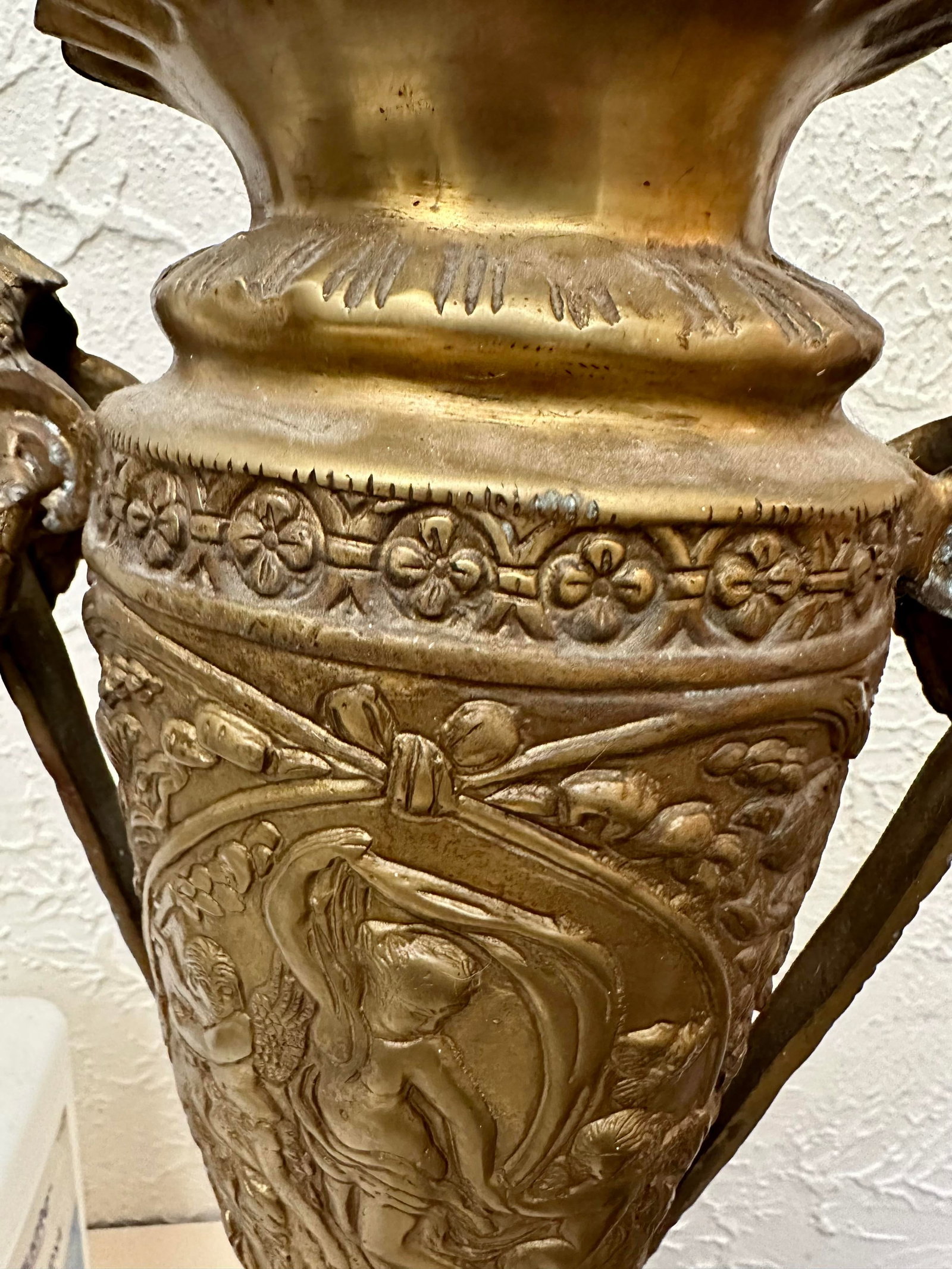 Late 20th Century Pair of Bronze French Neoclassical Figural Handle Urns - 6
