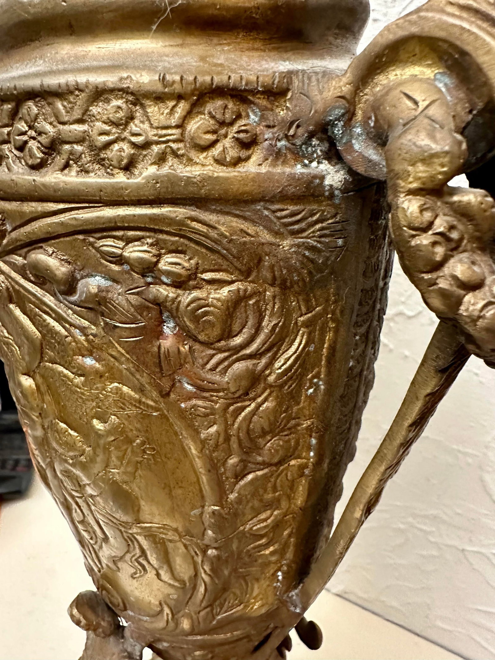 Late 20th Century Pair of Bronze French Neoclassical Figural Handle Urns - 7