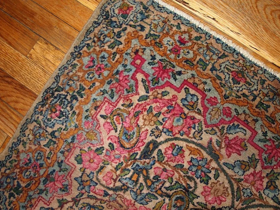 1920s Hand Made Antique Persian Kerman Rug 3.2' X 4.9' - 3