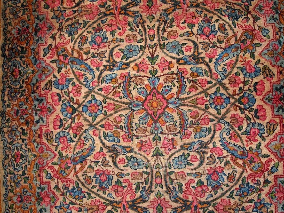 1920s Hand Made Antique Persian Kerman Rug 3.2' X 4.9' - 4