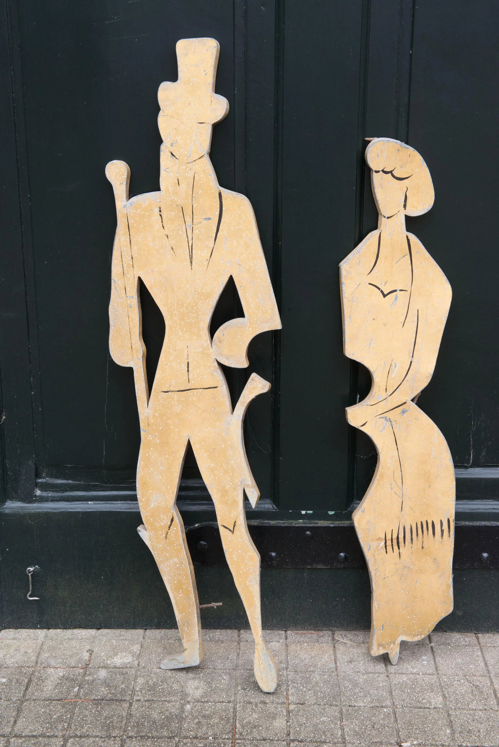 Stylized Metal Figures from France - A Pair - 2