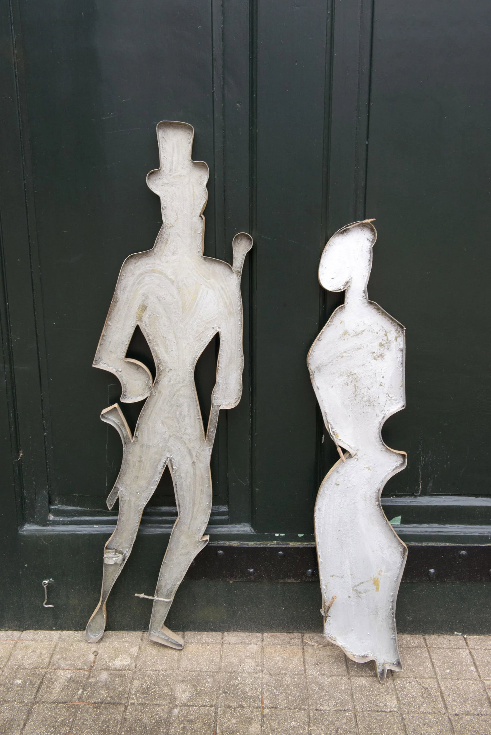 Stylized Metal Figures from France - A Pair - 3