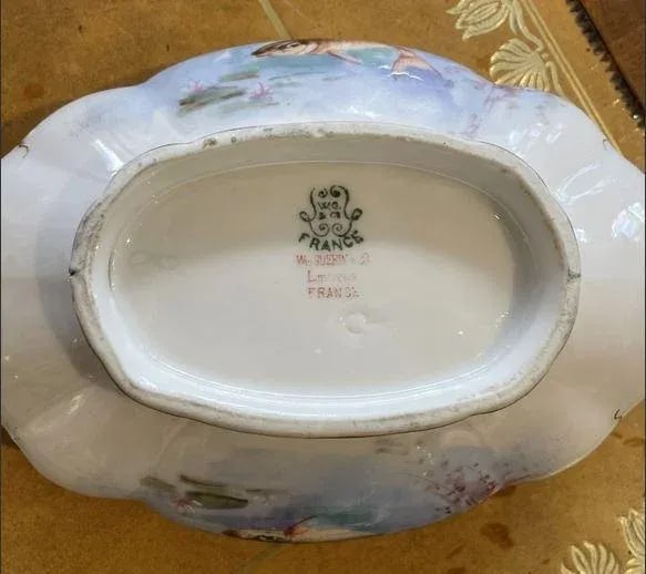 1960s Limoges Hand-Painted Porcelain French Dishware- 13 Pieces - 5