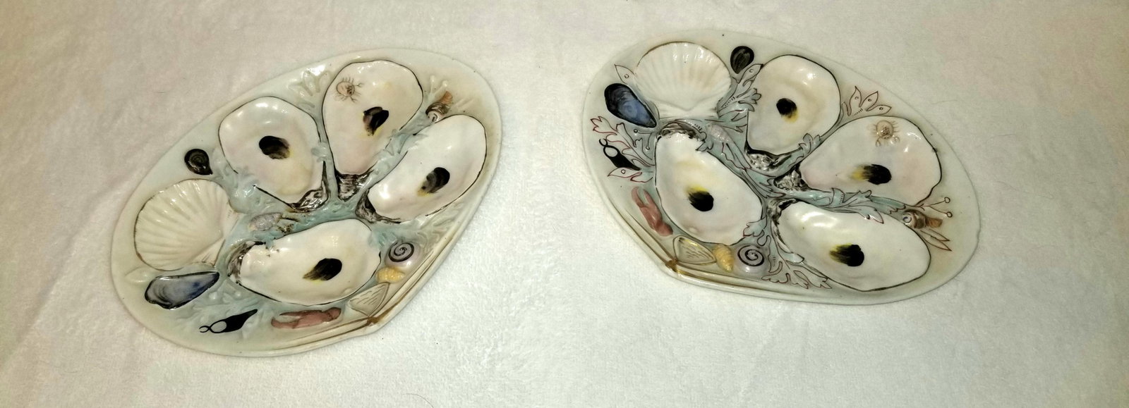Late 19th Century Antique American Union Porcelain Works Oyster Plates - Set of 2 - 2